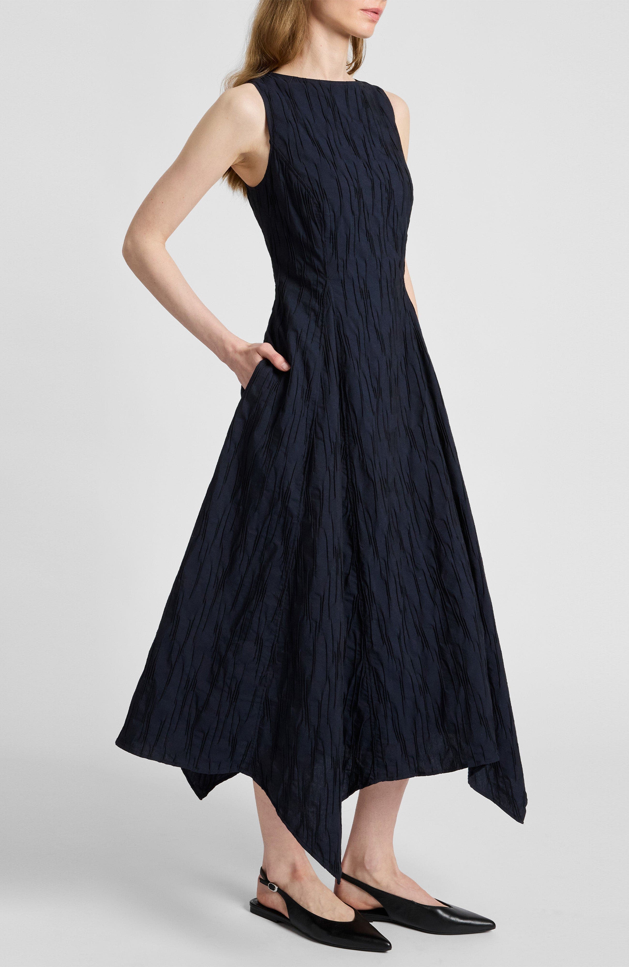 Palma Sleeveless Midi Dress in Abstract Jacquard - image 2