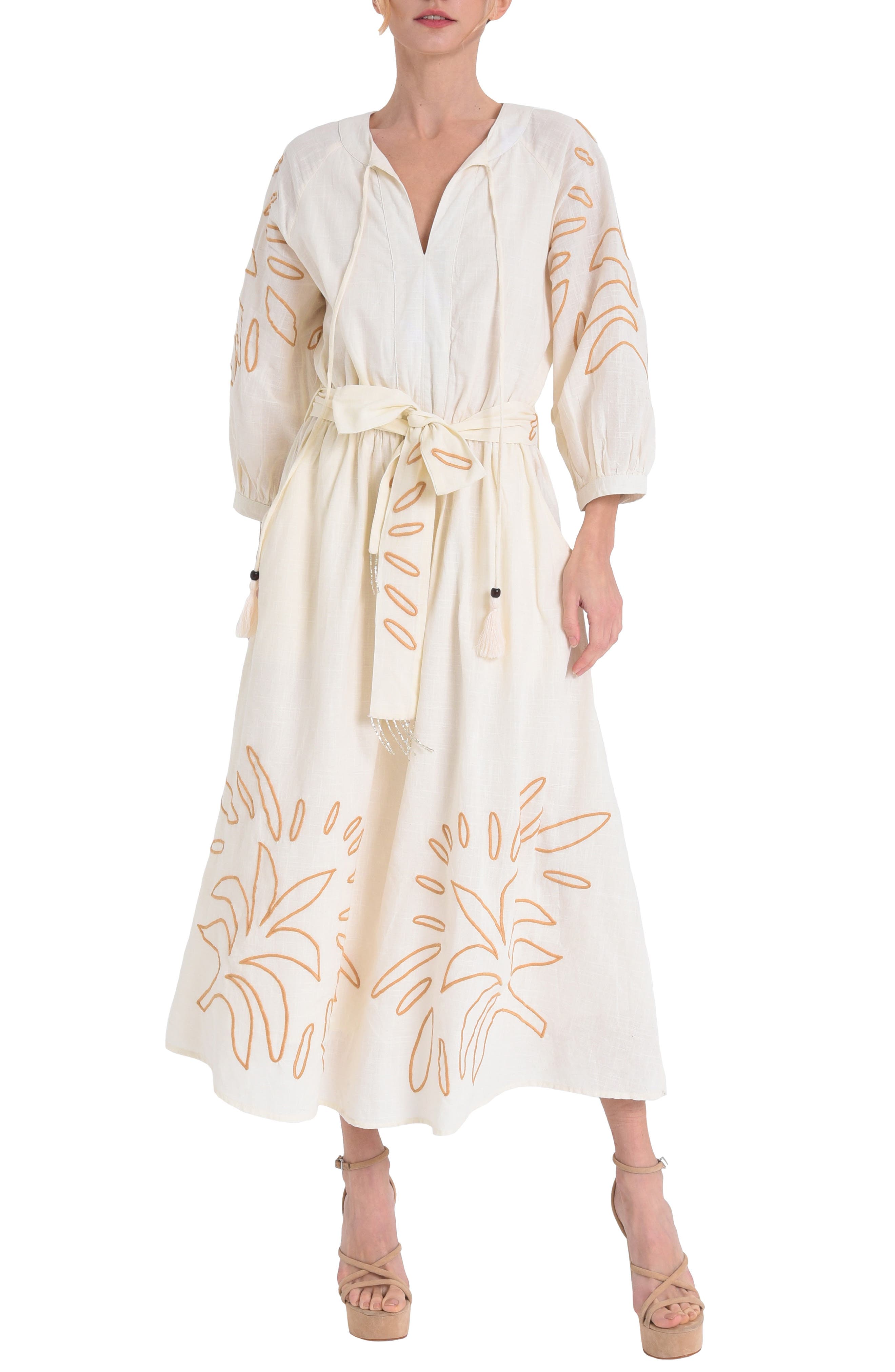 Eliza Embroidered A-Line Dress - image 1