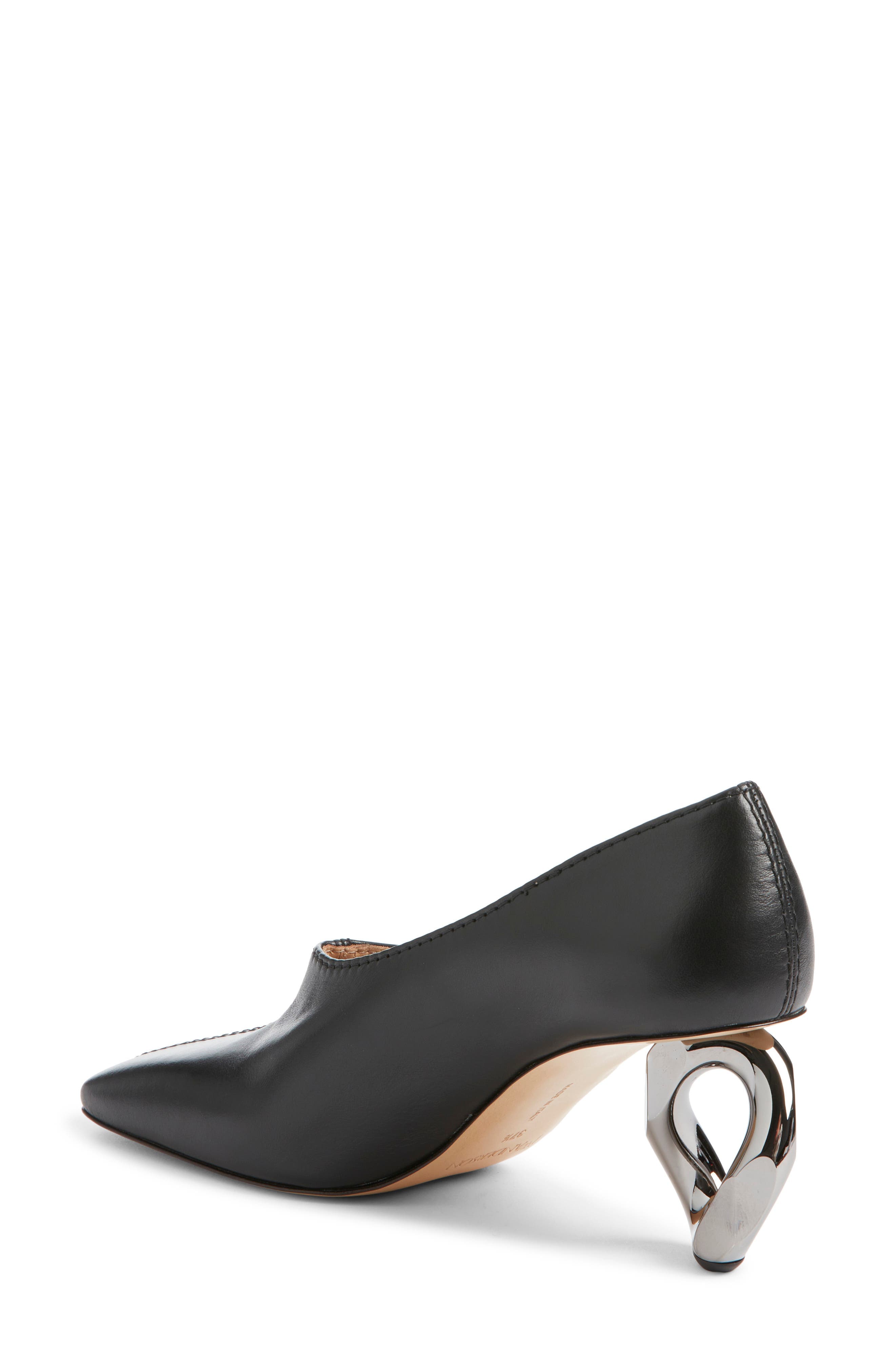 Stitch Chain Heel Square Toe Pump - image 2