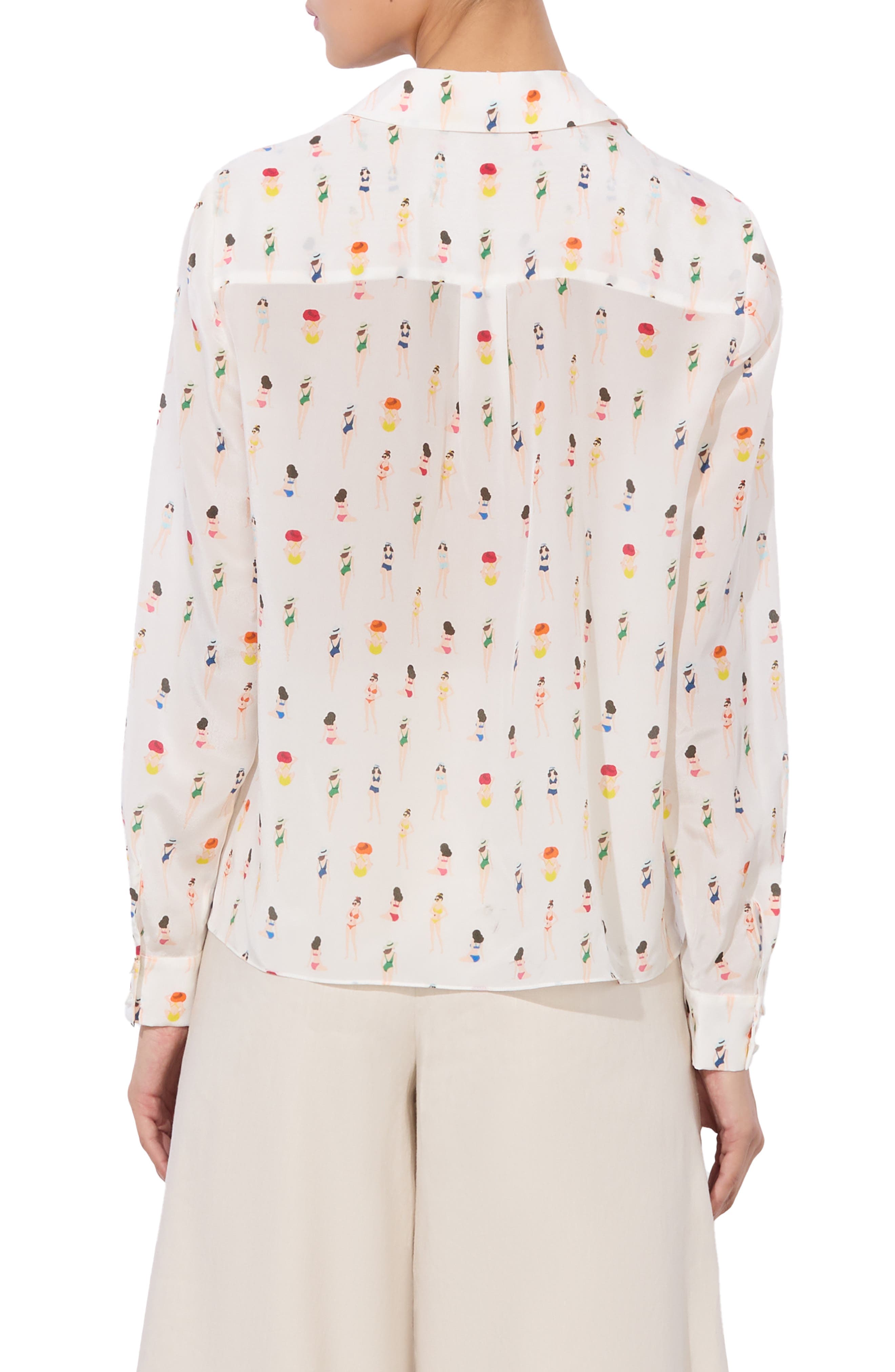 Eloise Sunbather Print Silk Button-Up Shirt - image 2