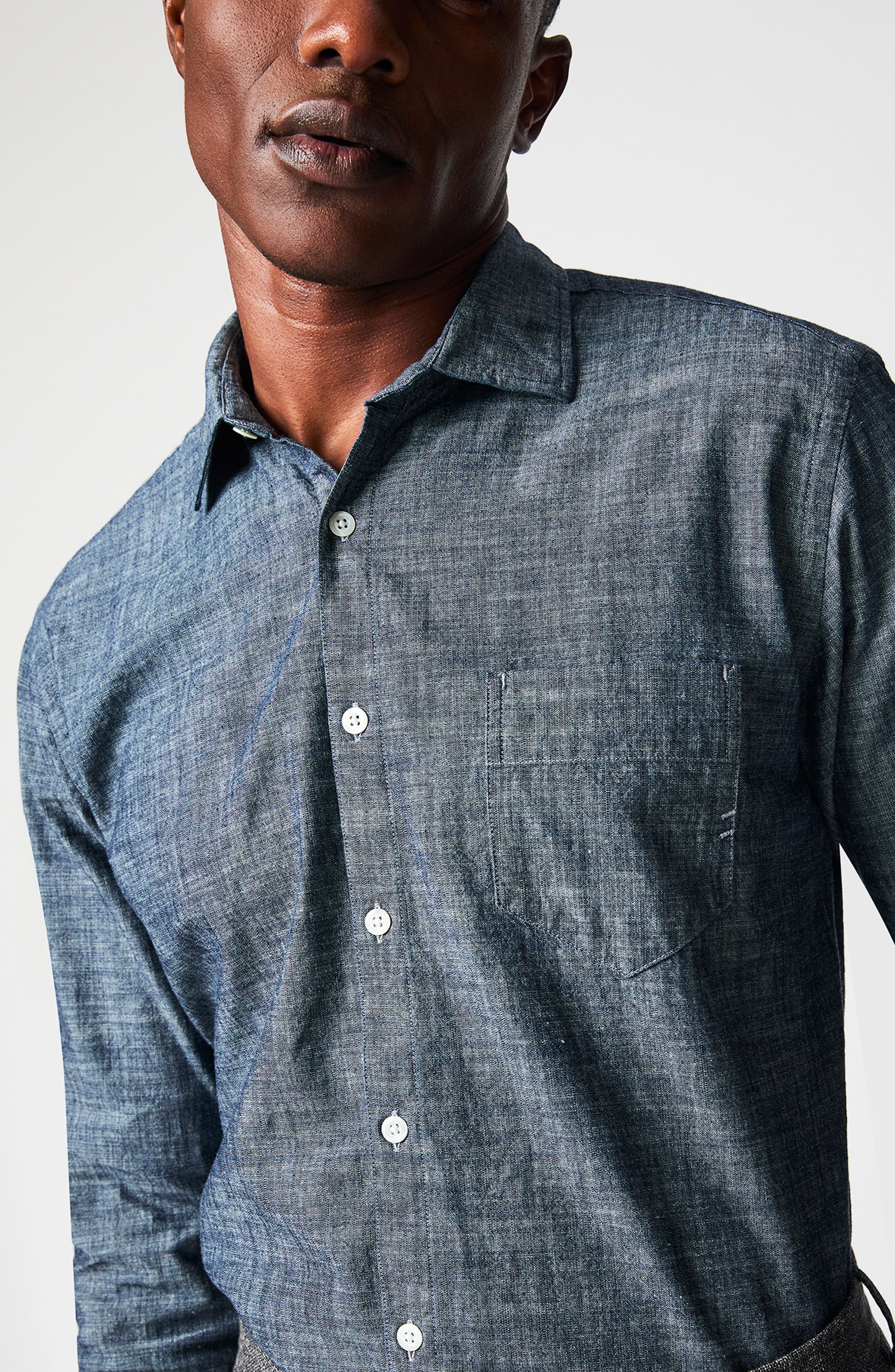 Pickwick Organic Cotton Chambray Button-Up Shirt - image 2