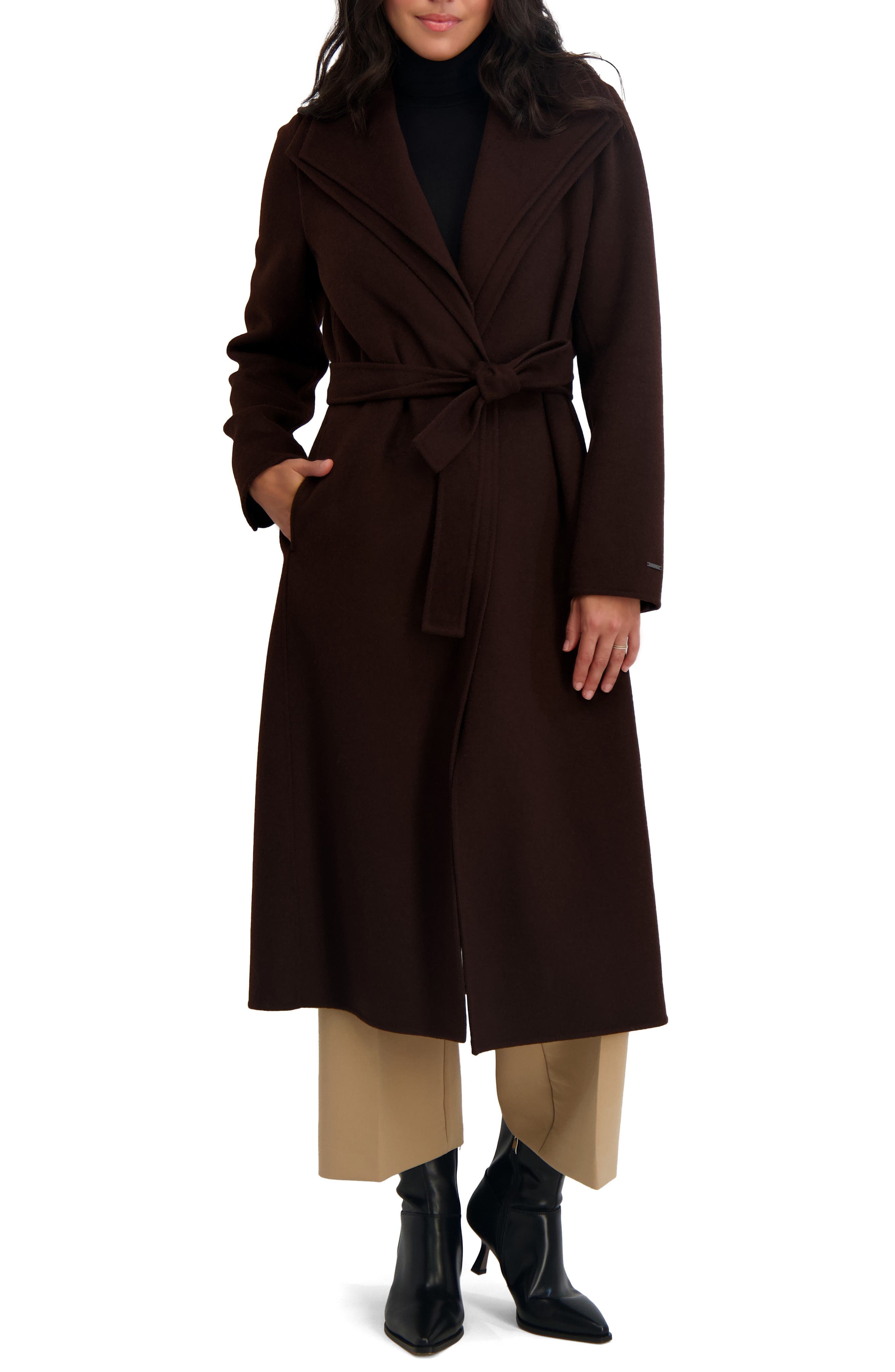 Elliot Tie Waist Wool Blend Coat - image 1