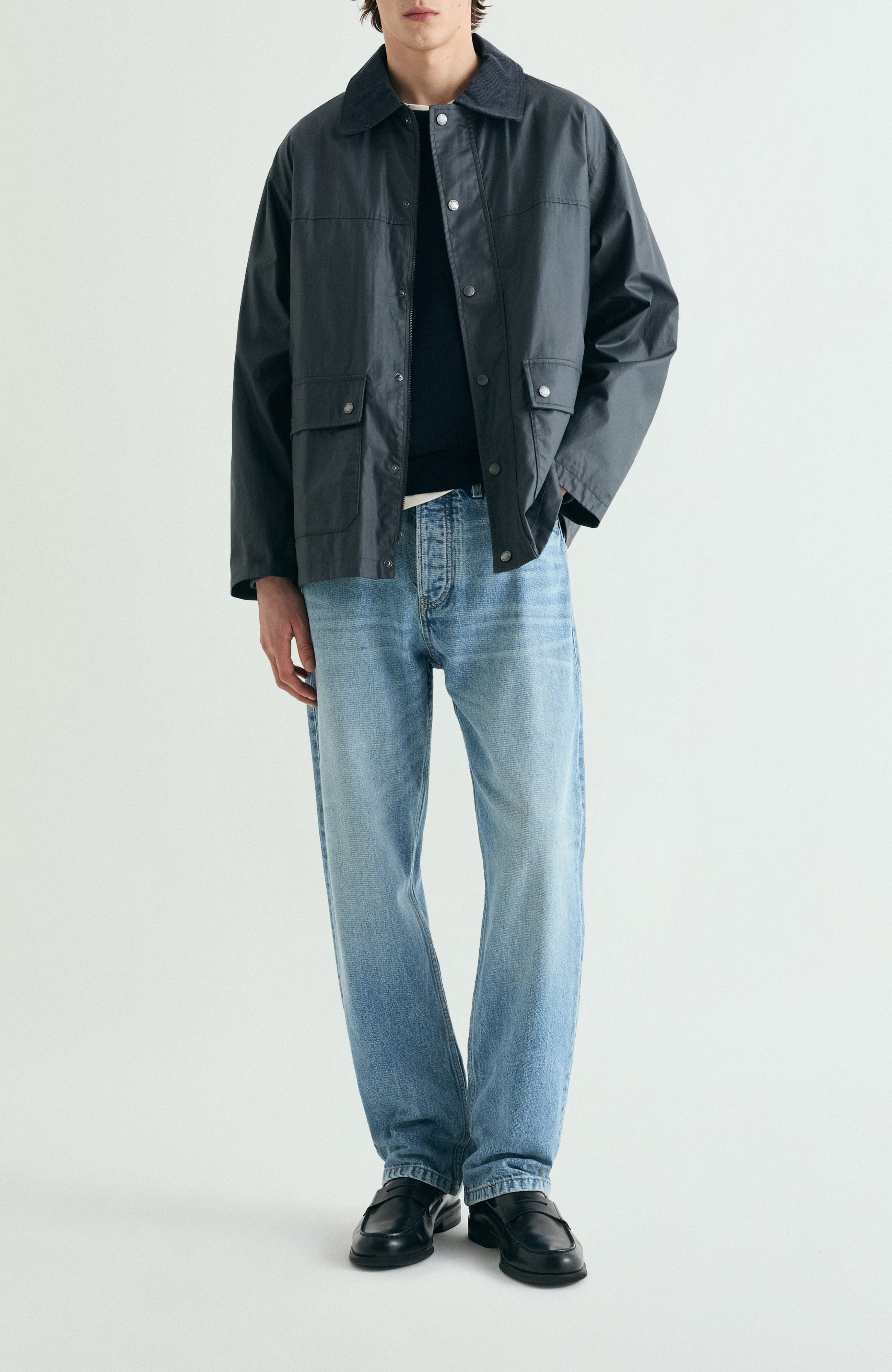 Waxed Jacket With Snaps - image 4