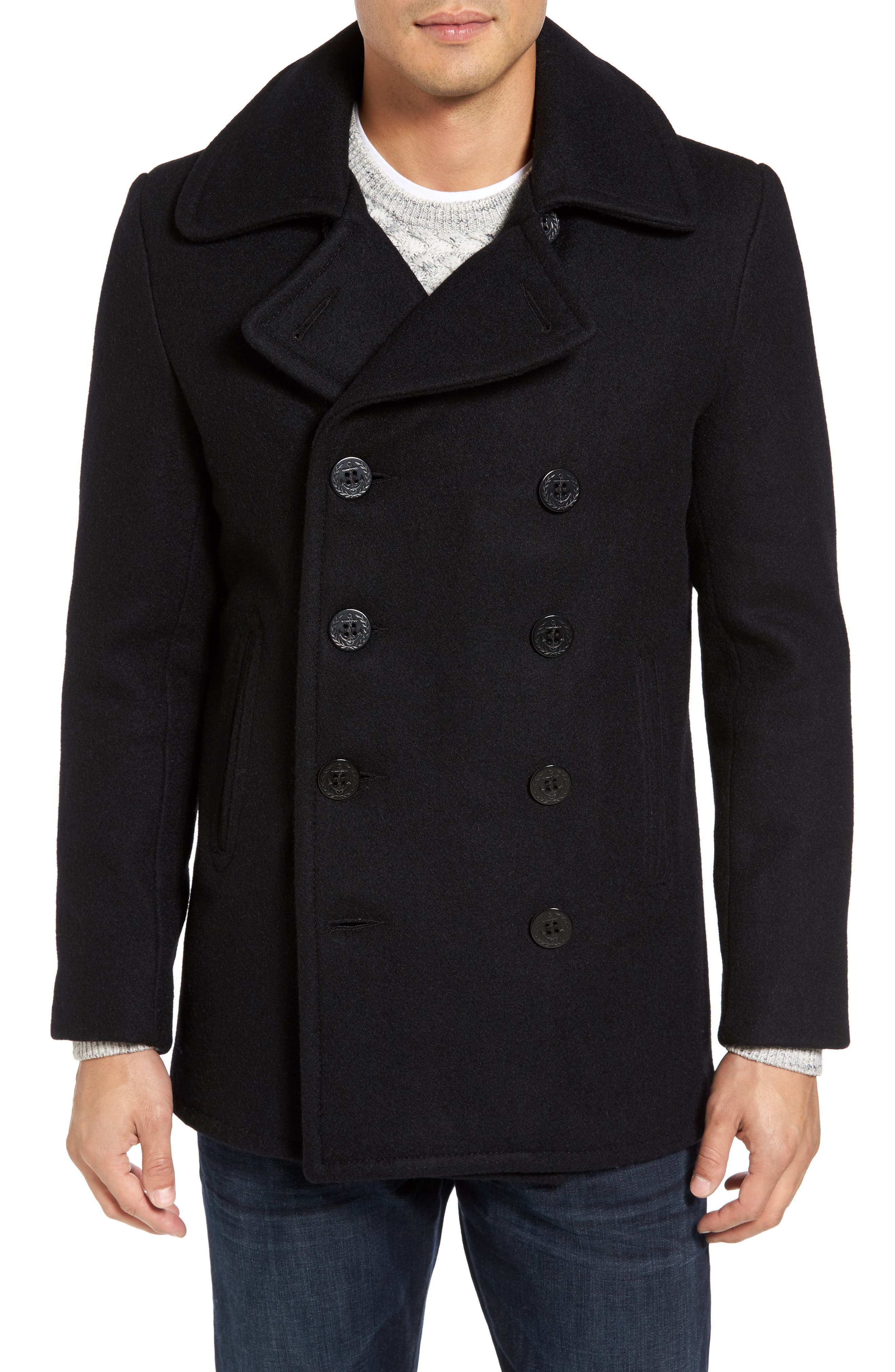 Slim Fit Wool Blend Peacoat - image 3