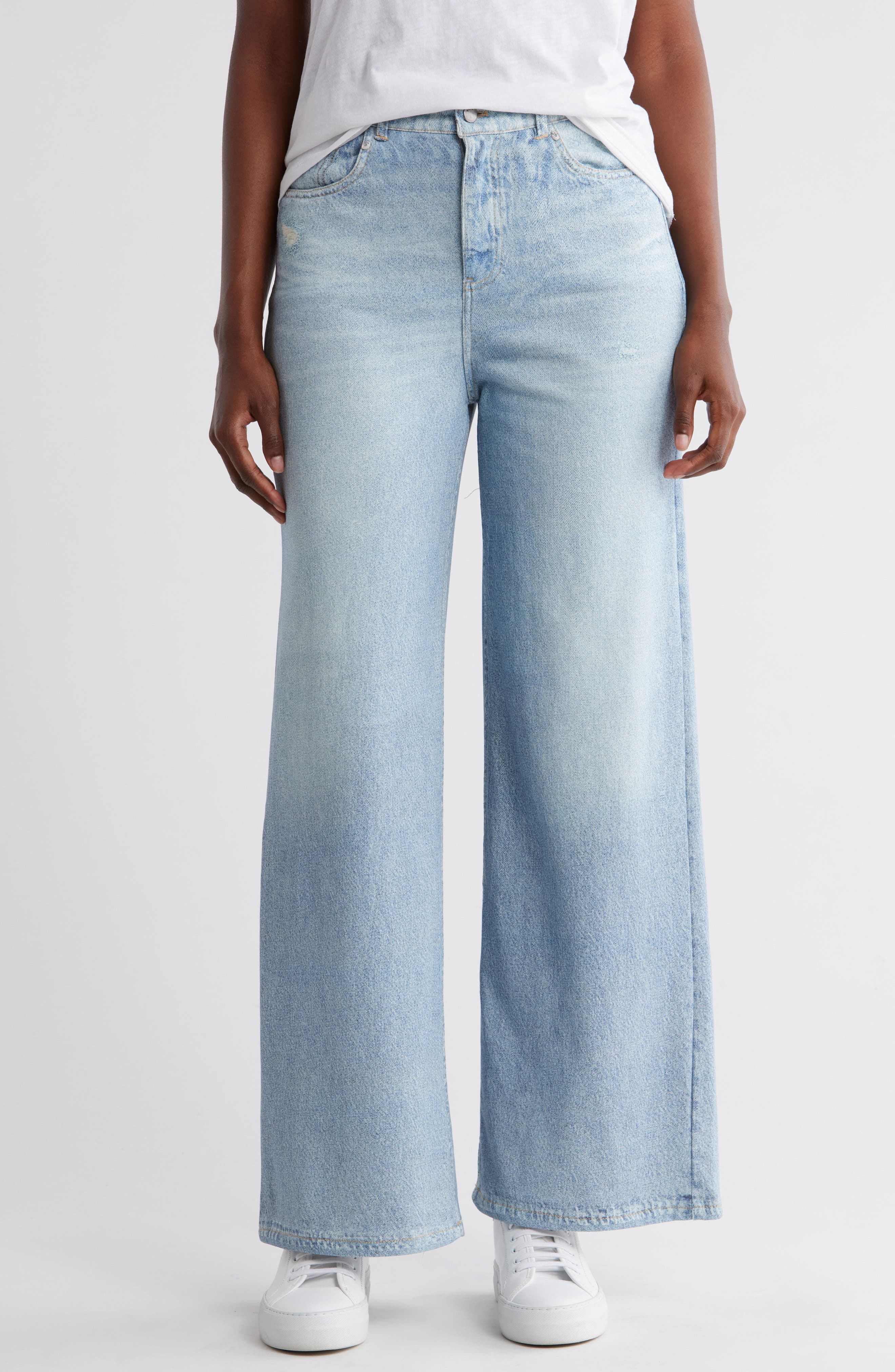 Mirage Denim Printed French Terry Wide Leg Pants - image 1