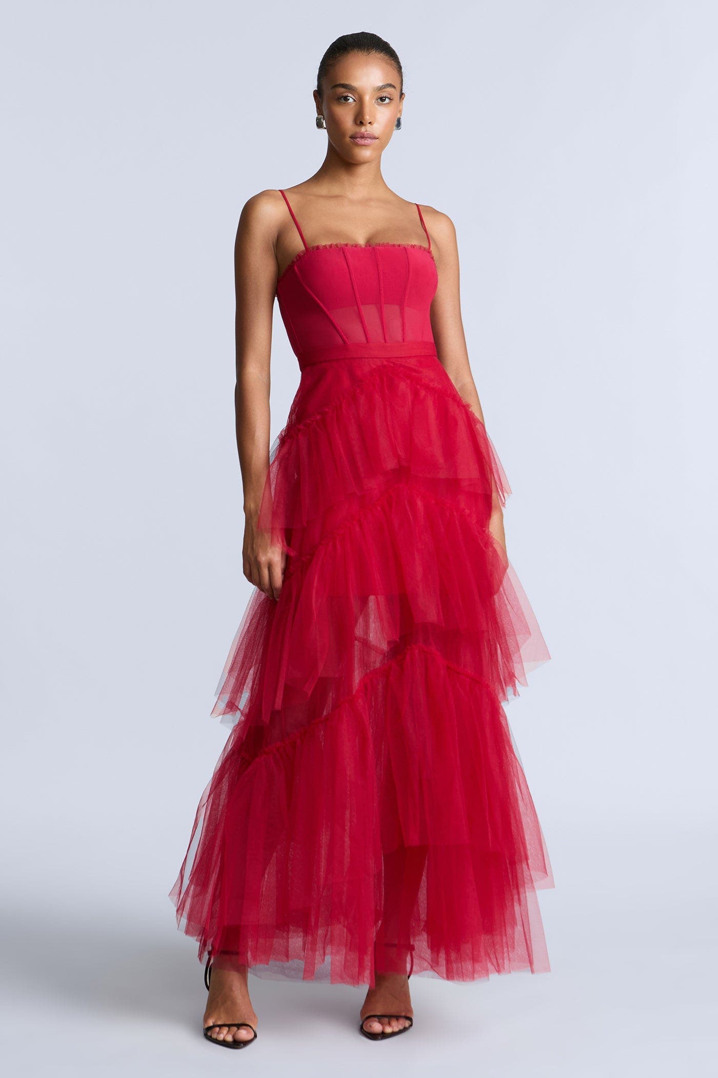 Oly Tiered Ruffle Tulle Evenin - image 1