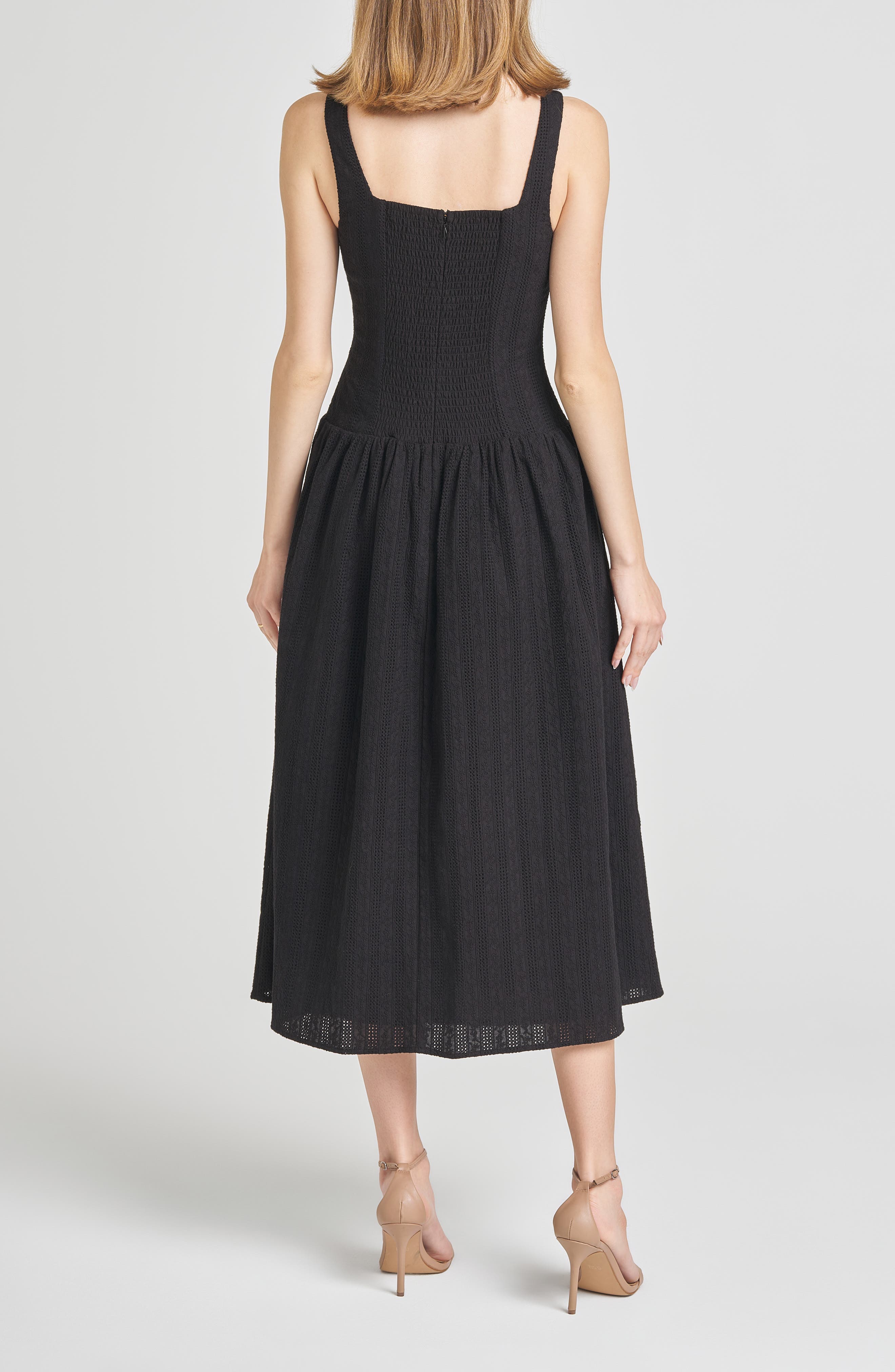 Eve Eyelet Embroidery A-Line Midi Dress - image 2