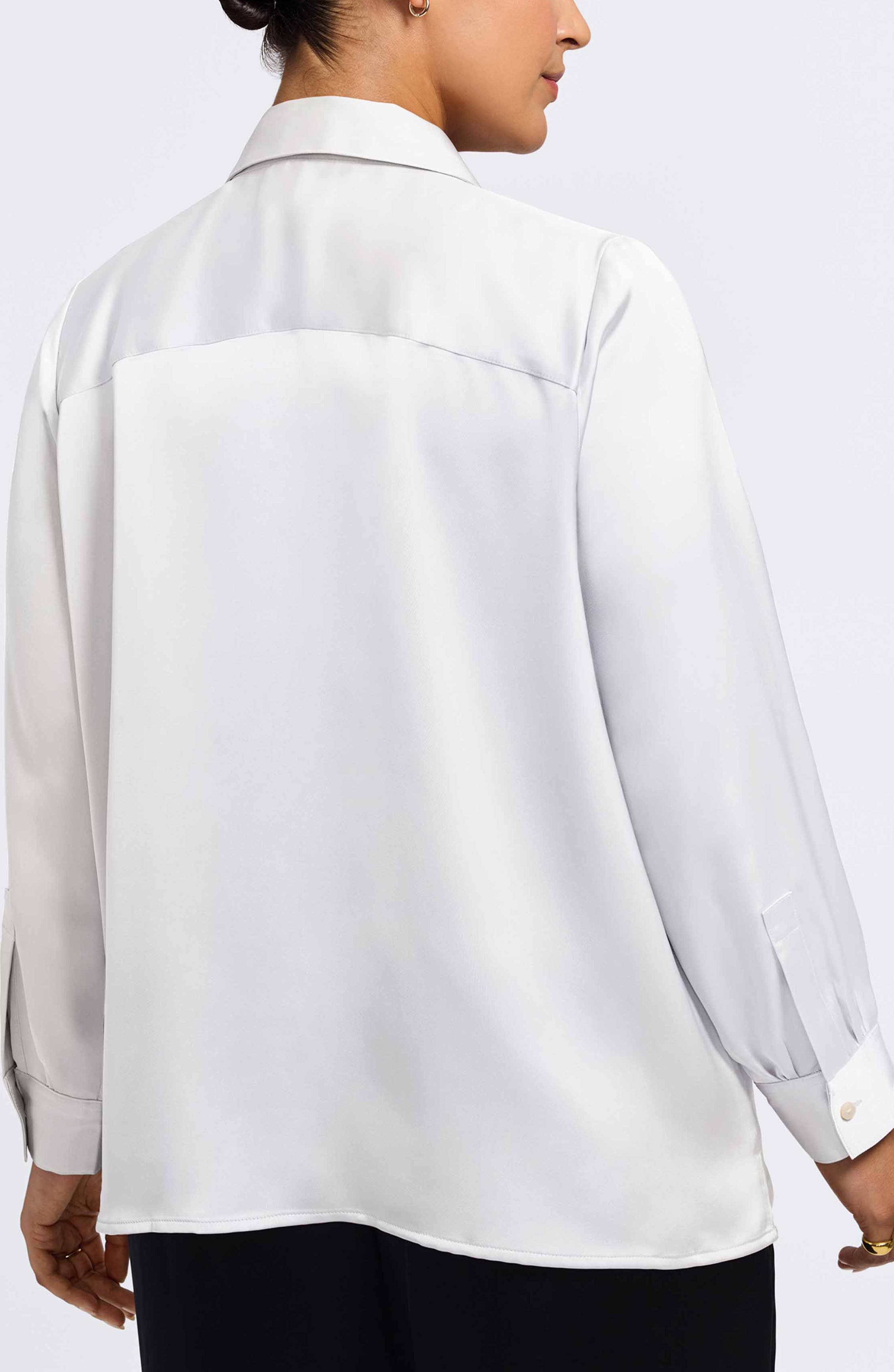 Bianca Satin Button-Up Shirt - image 2