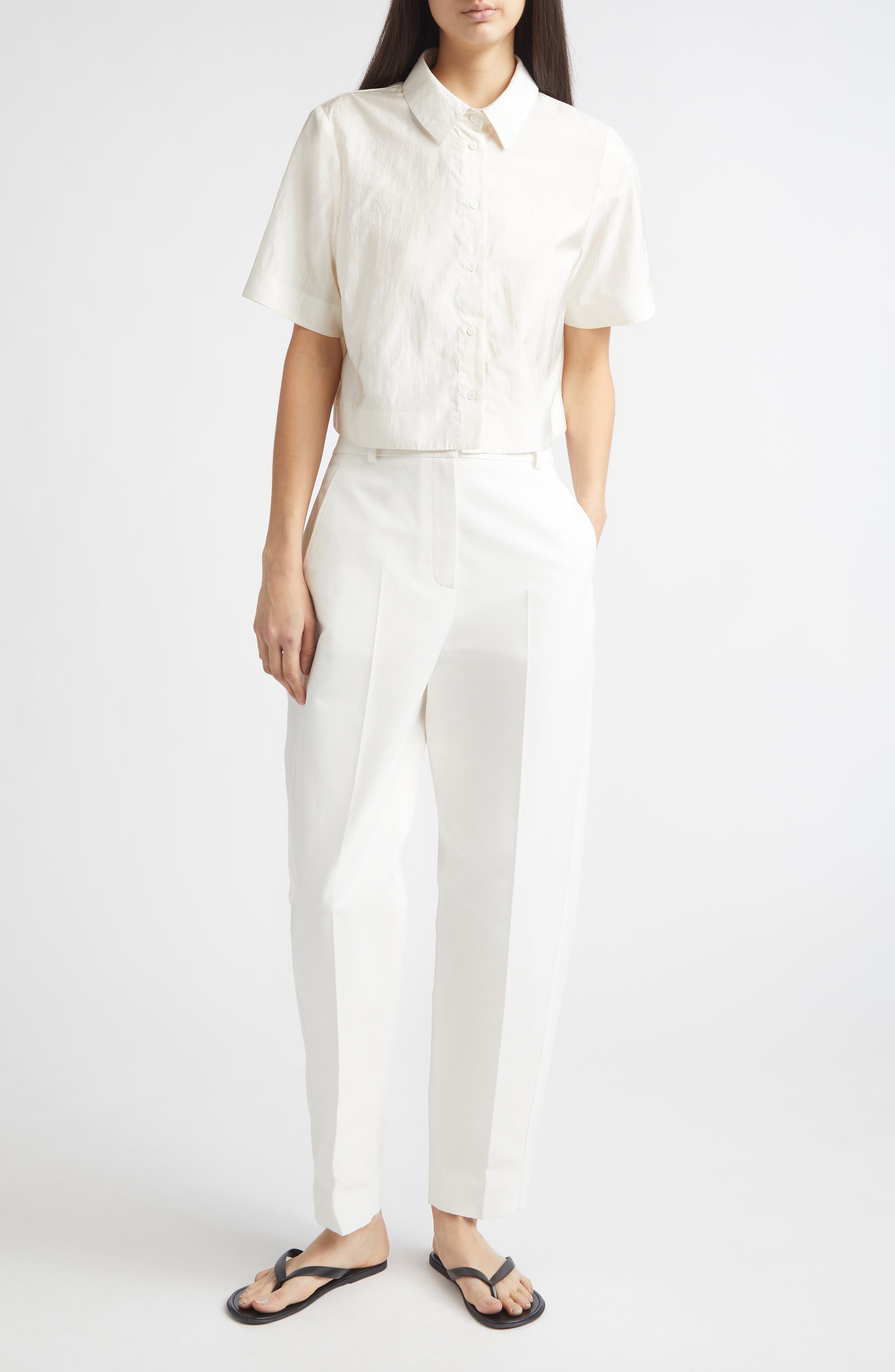Tilden Crop Short Sleeve Button-Up Shirt - image 2