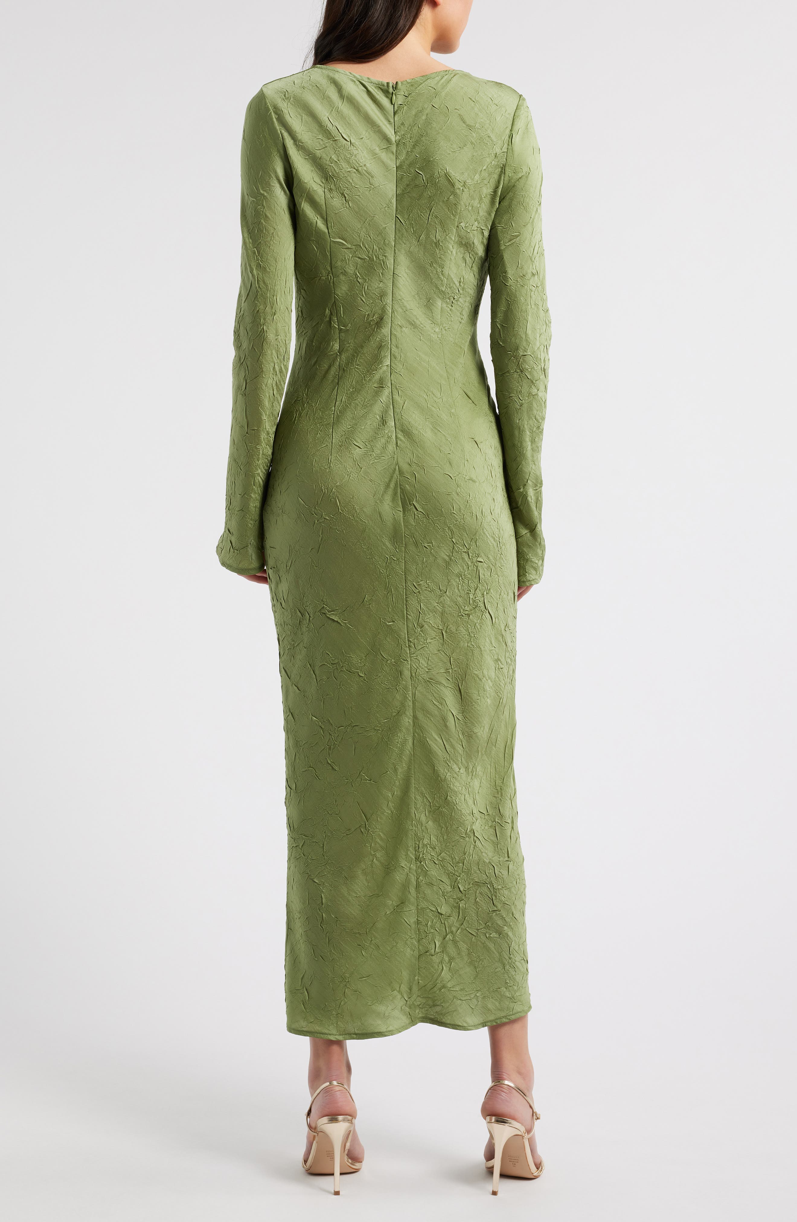 Crinkle Effect Long Sleeve Dress - image 2