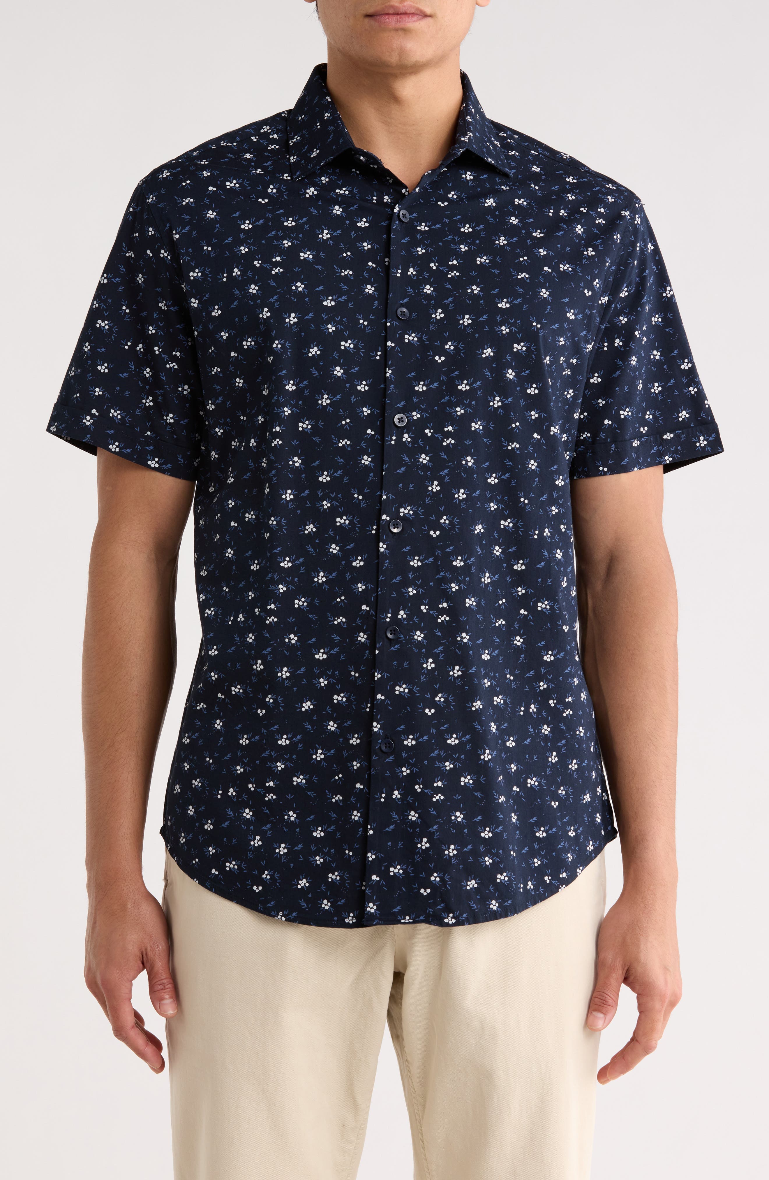Floral Short Sleeve Button-Up Shirt - image 1