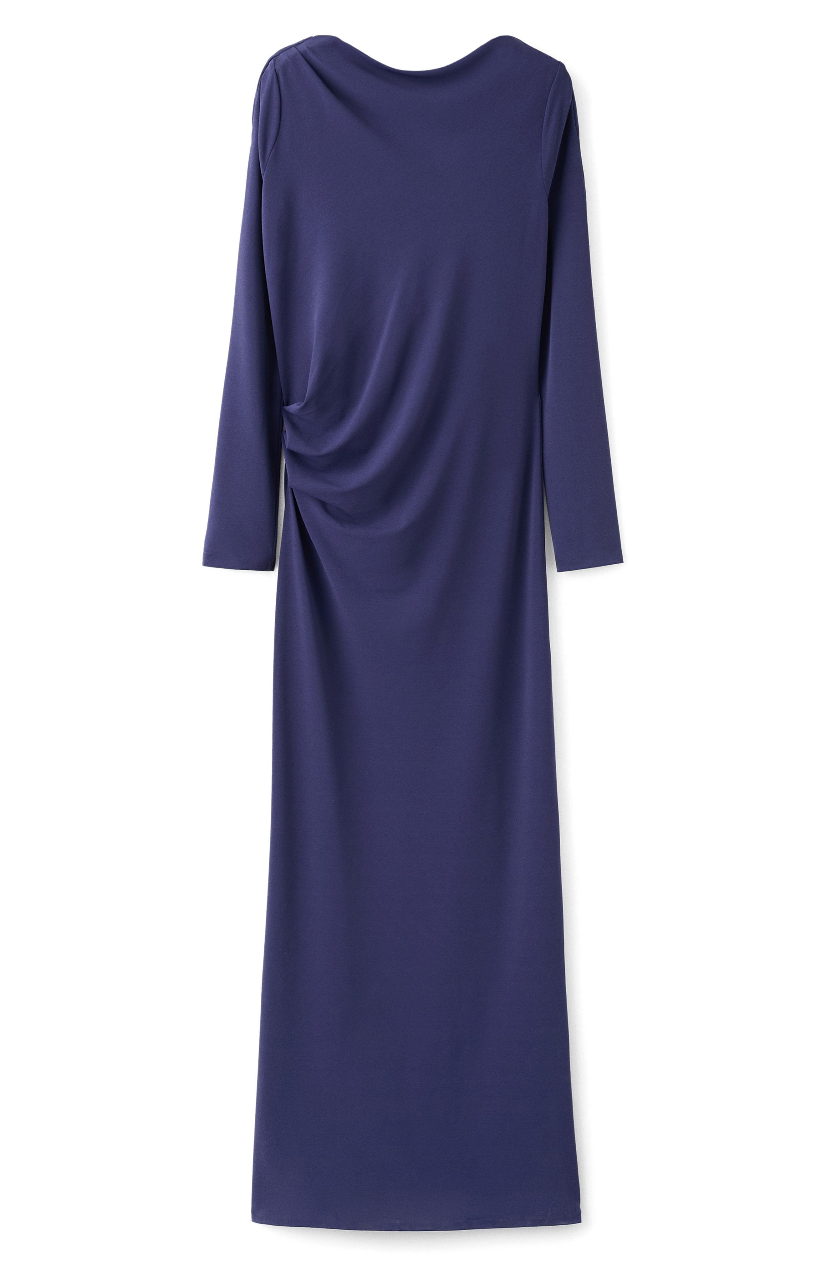 x Kaia Gerber Long Sleeve Drape Asymmetric Gown - image 1