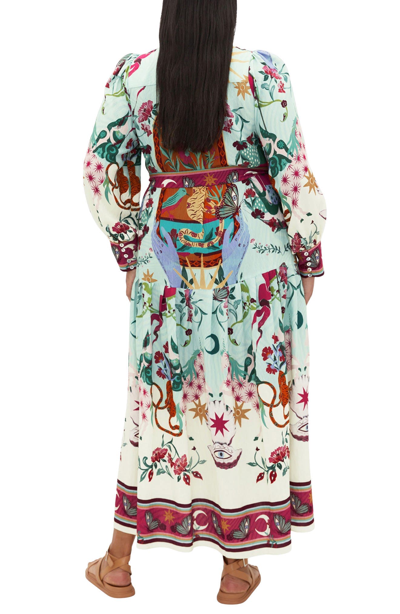 Ezra Mixed Print Long Sleeve Maxi Shirtdress - image 2