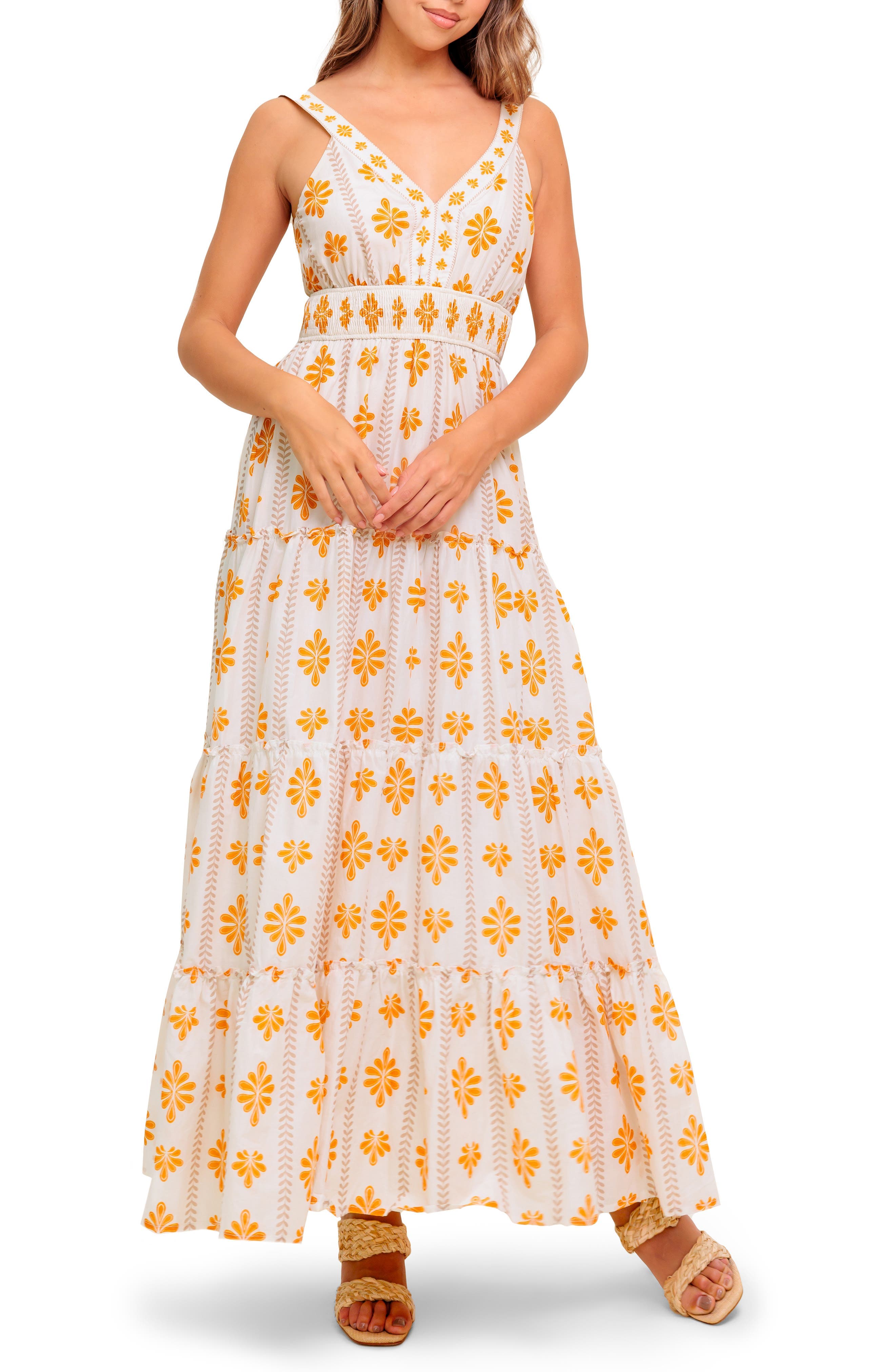 Floral V-Neck Maxi Dress - image 1