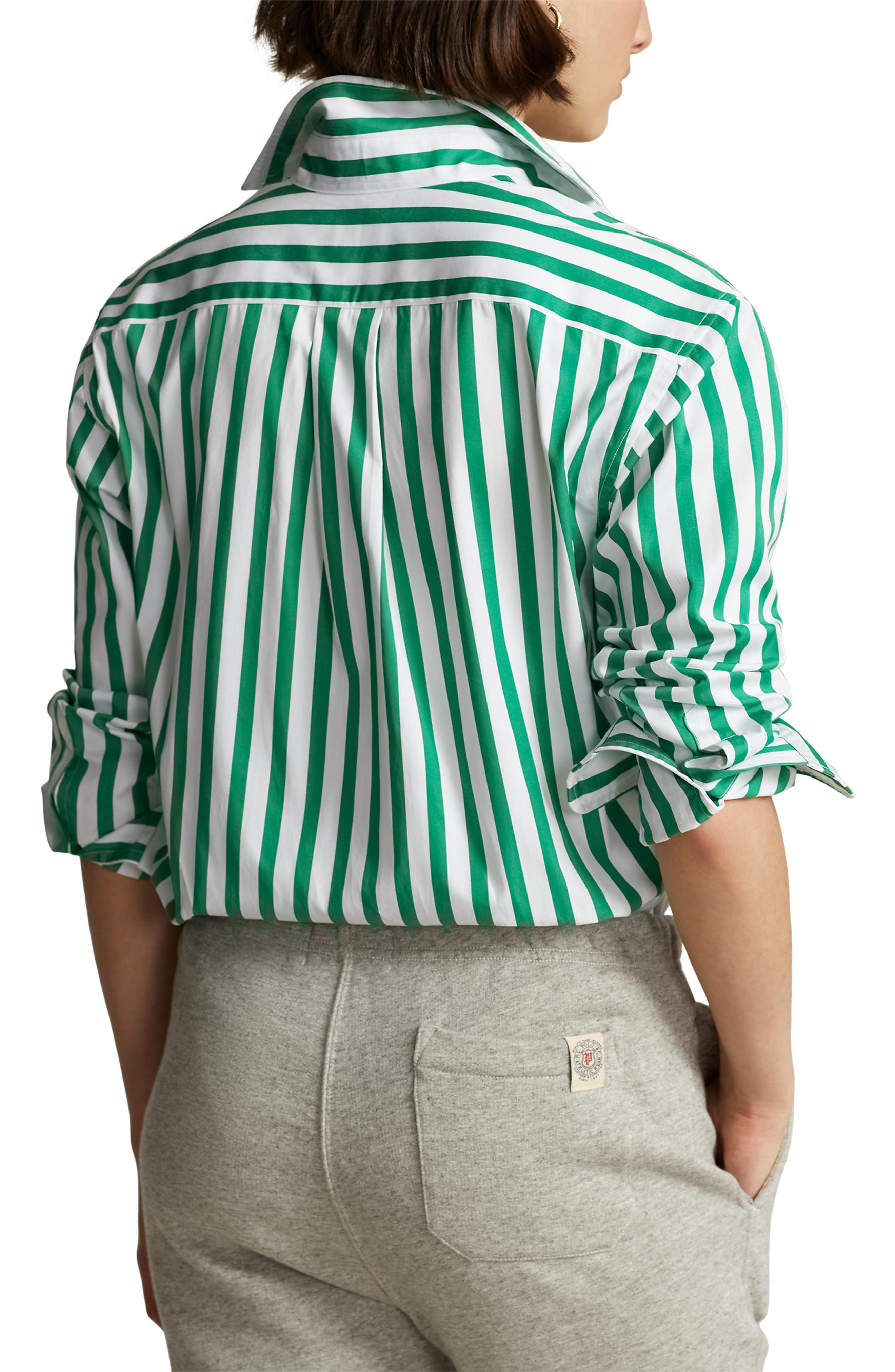 Stripe Cotton Button-Up Shirt - image 2