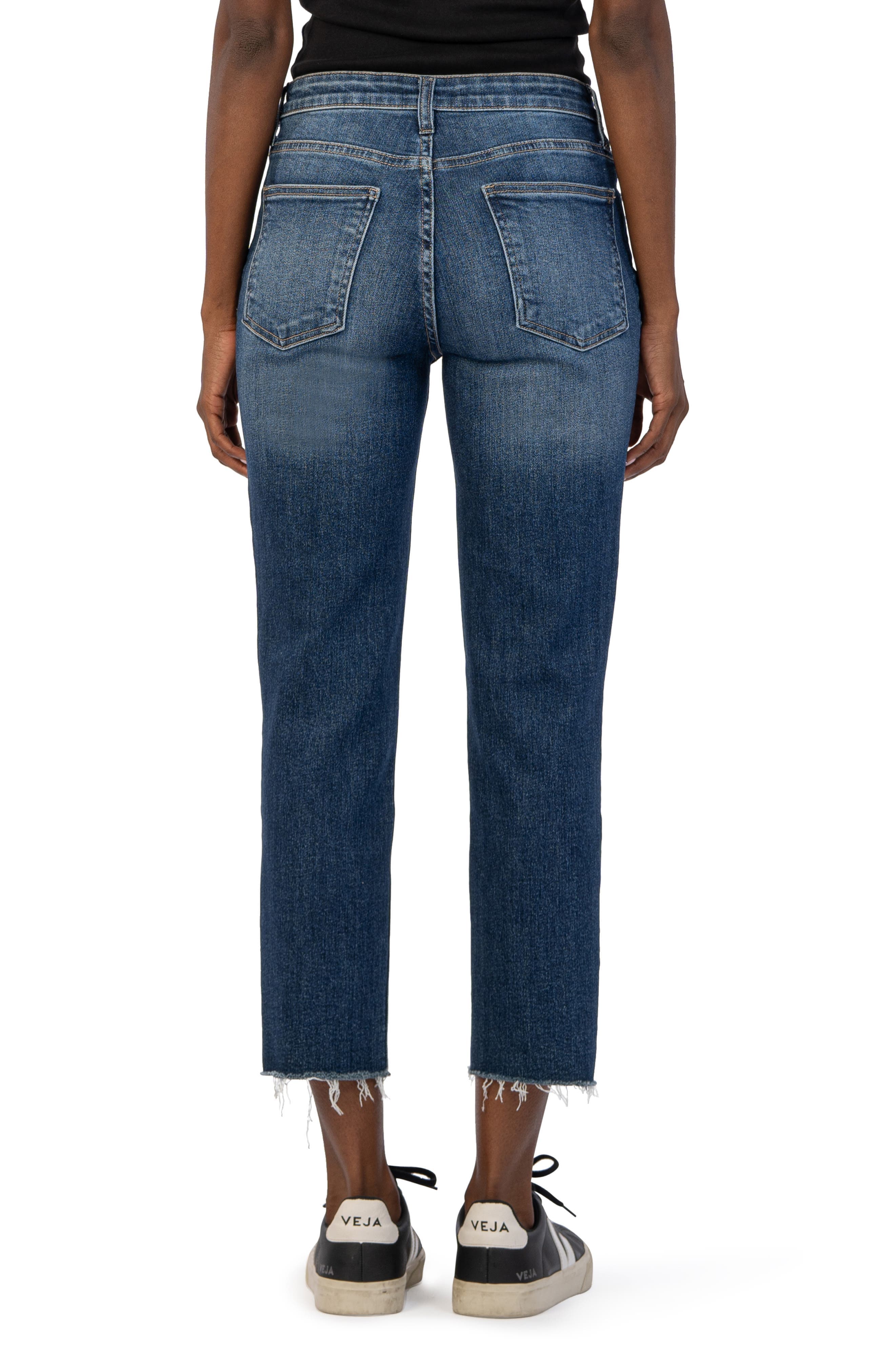 Rachael Fab Ab High Waist Raw Hem Crop Mom Jeans - image 2