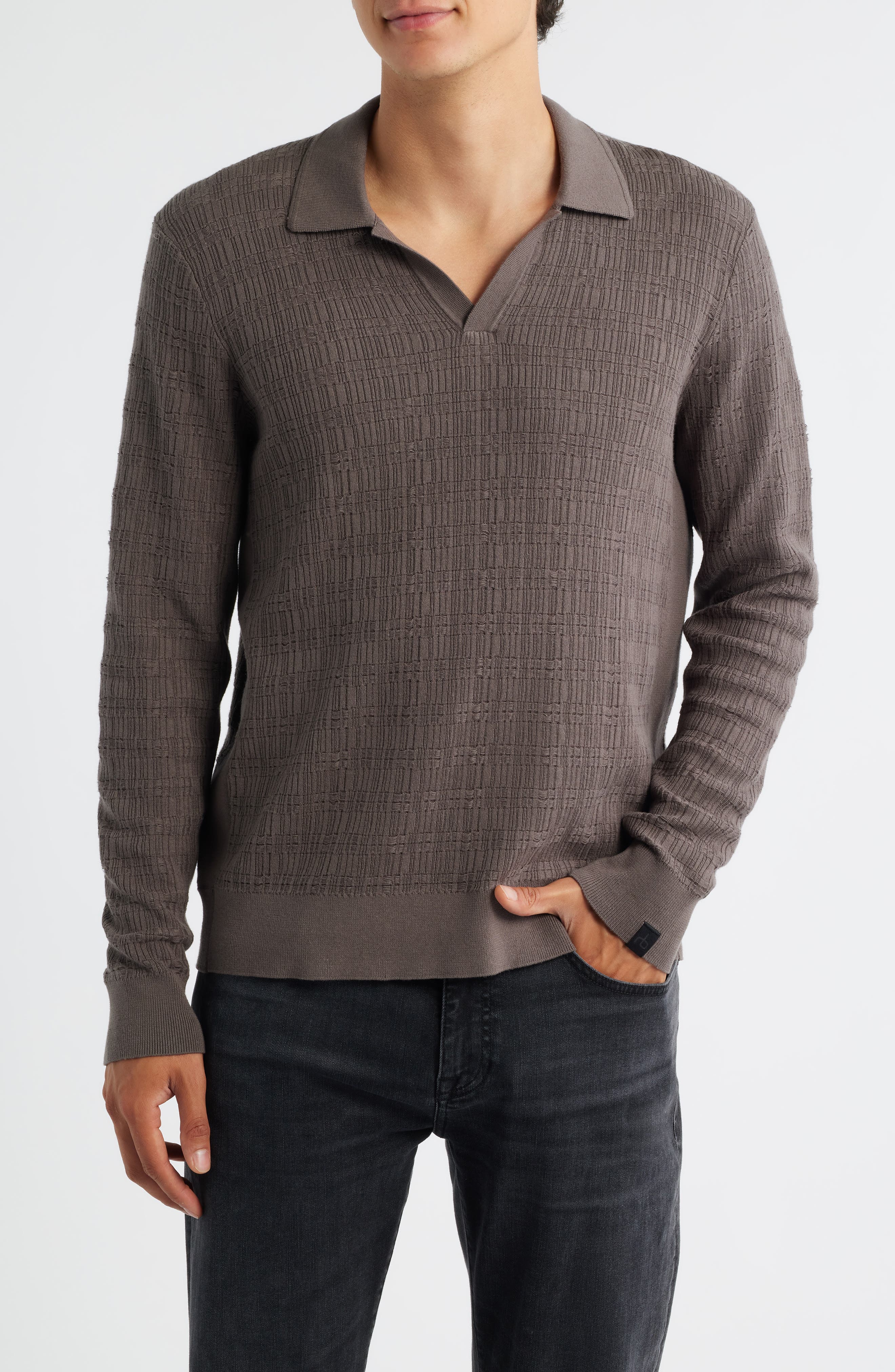 Harvey Johnny Collar Relaxed Polo - image 1