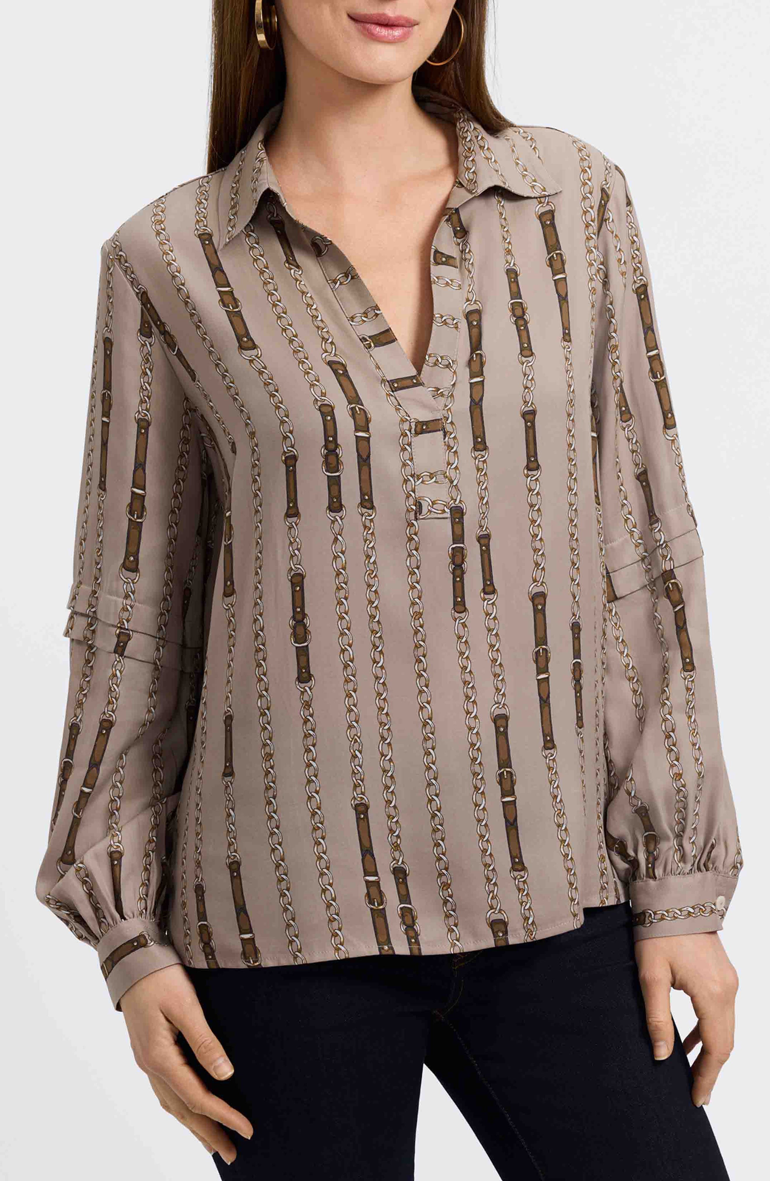 Frankie Chain Stripe Popover Top - image 1