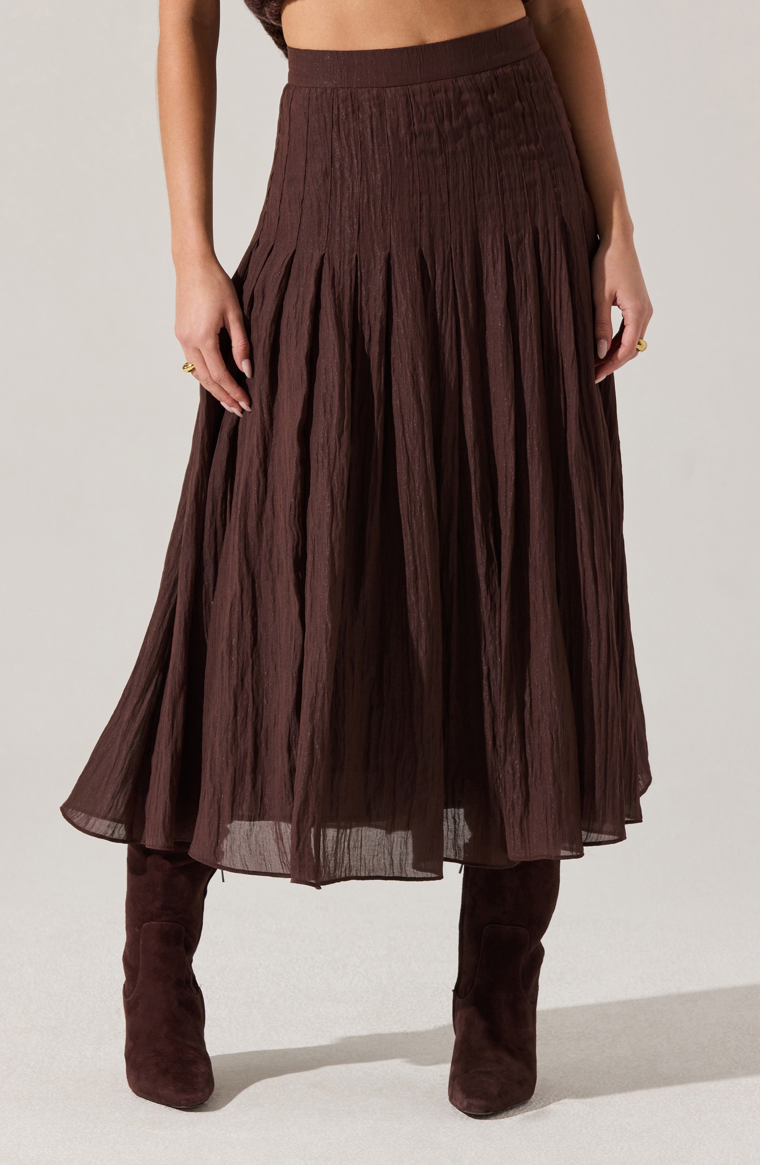 Daivini Metallic Pleated Skirt - image 1