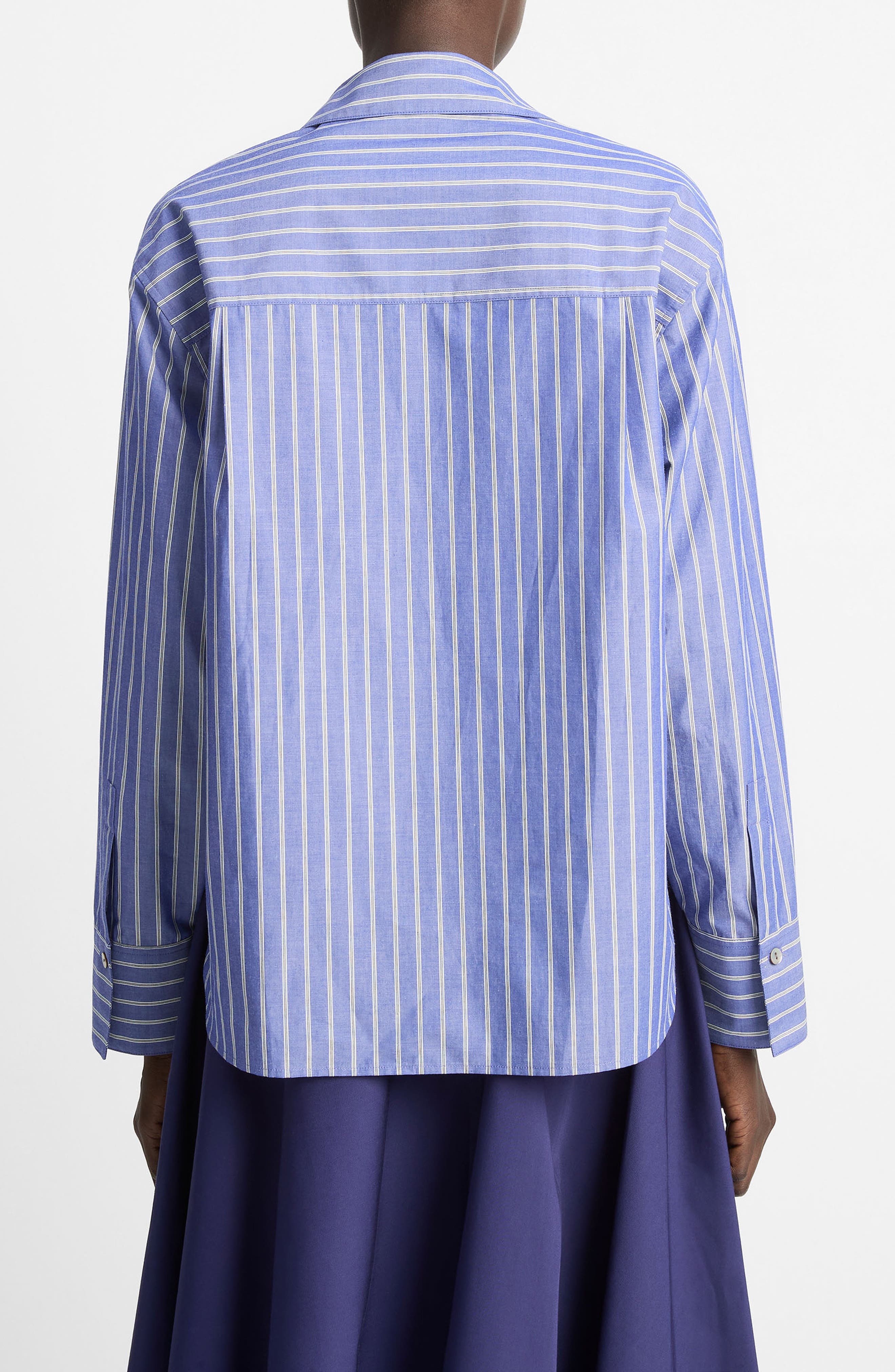 Stripe Relaxed Cotton Popover Shirt - image 2