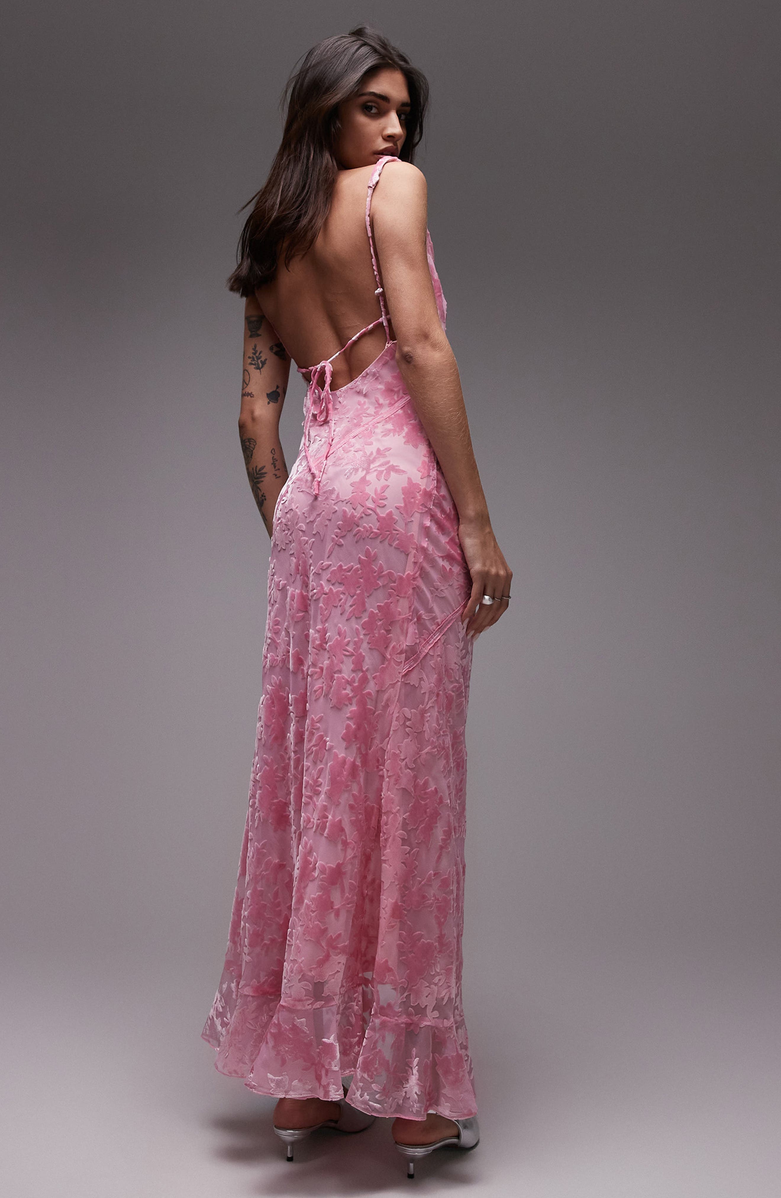 Floral Burnout Velvet Maxi Dress - image 2