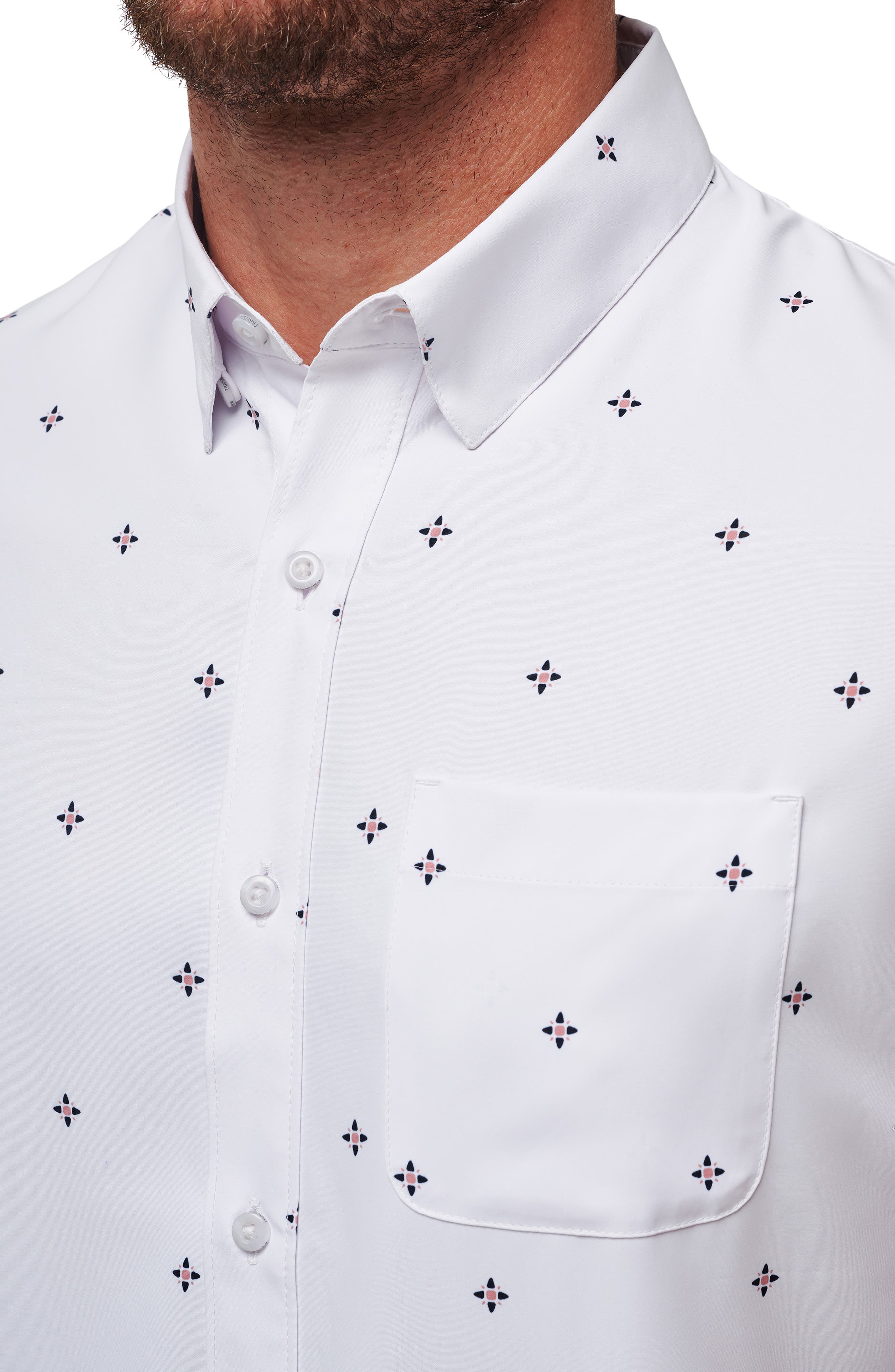 Olive Branch Geo Print Short Sleeve Button-Up Shirt - image 2