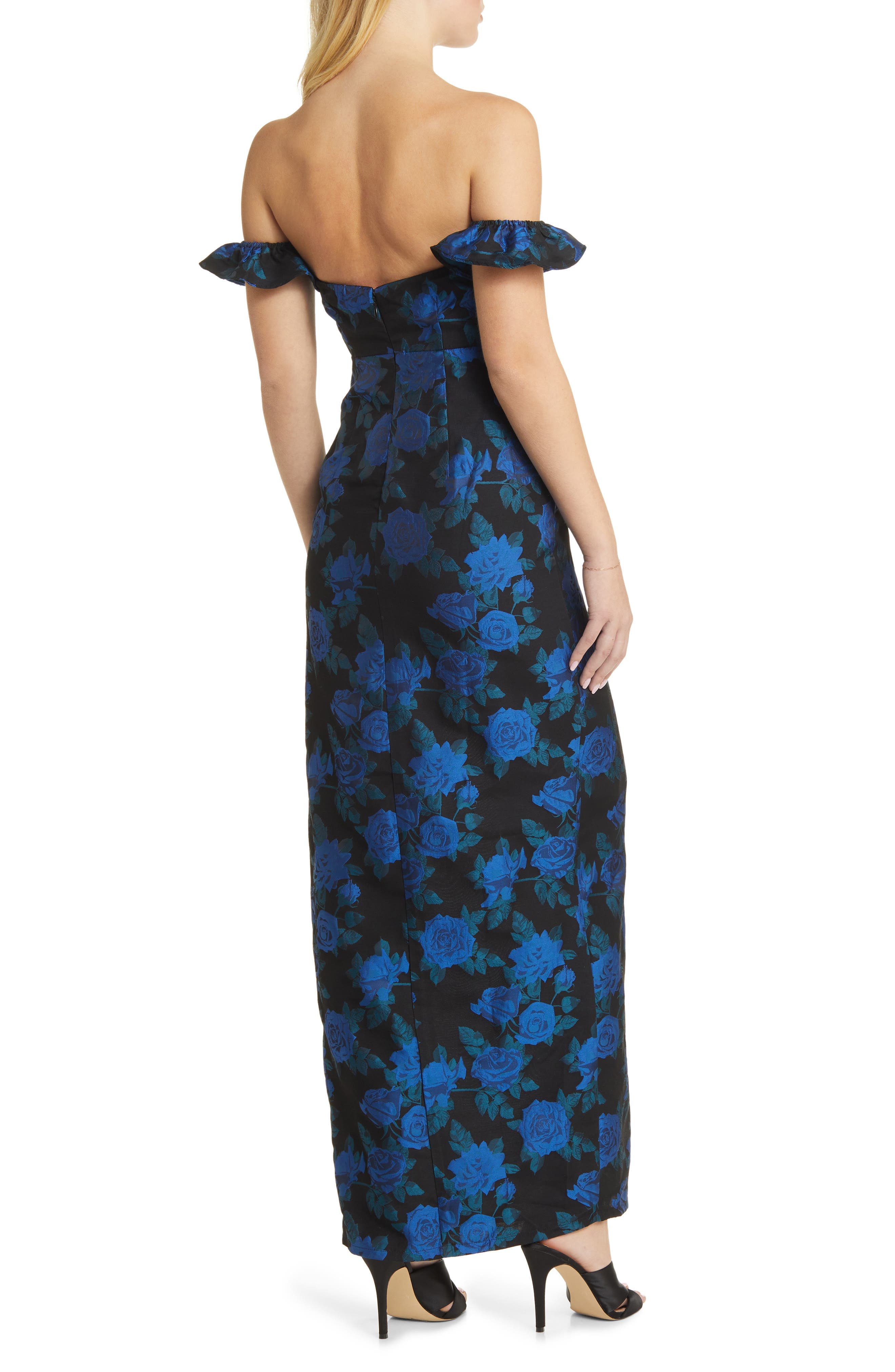 Exceptional Occasion Floral Jacquard Off the Shoulder Gown - image 2