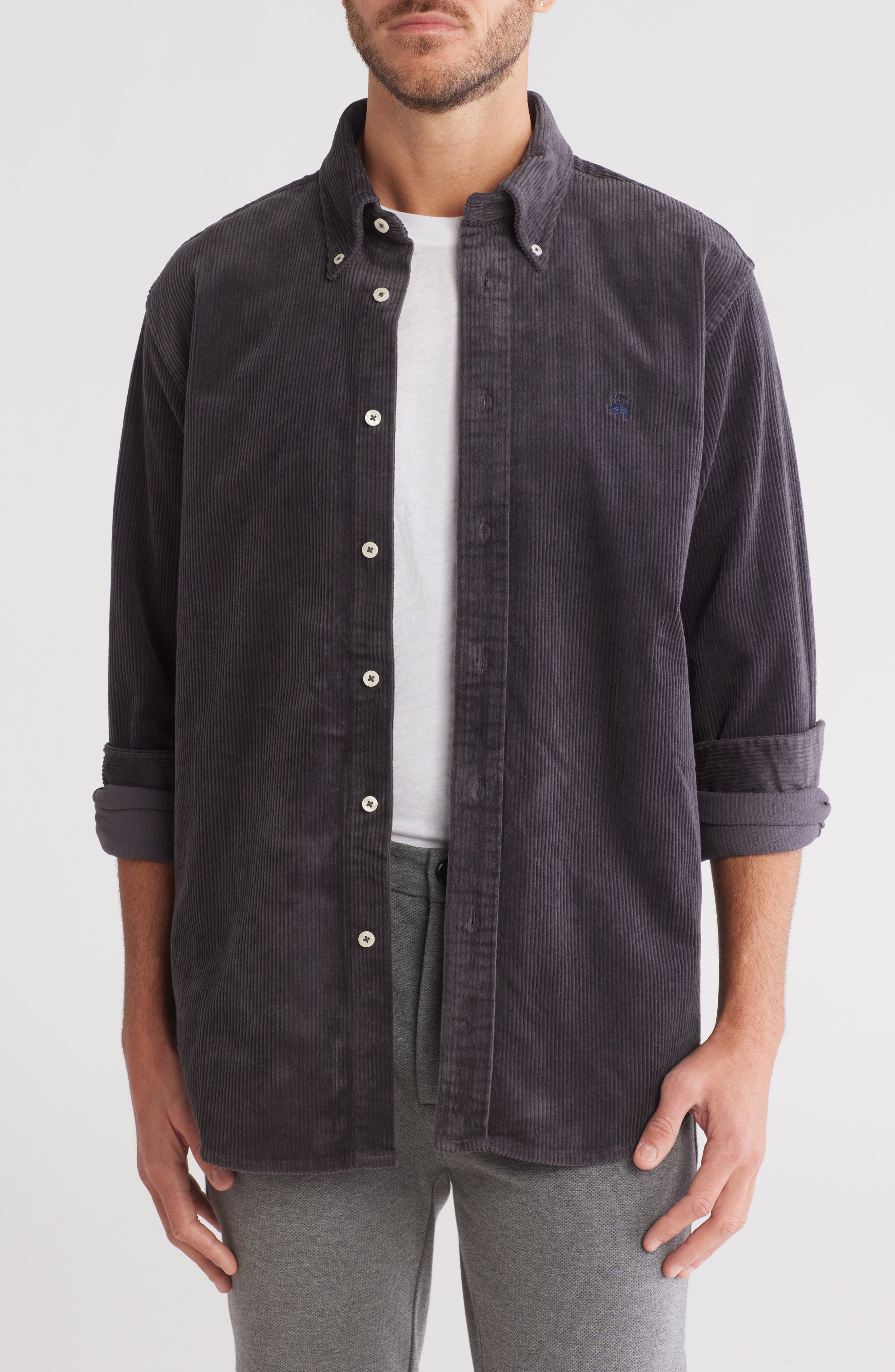 Corduroy Long Sleeve Button-Down Shirt - image 1