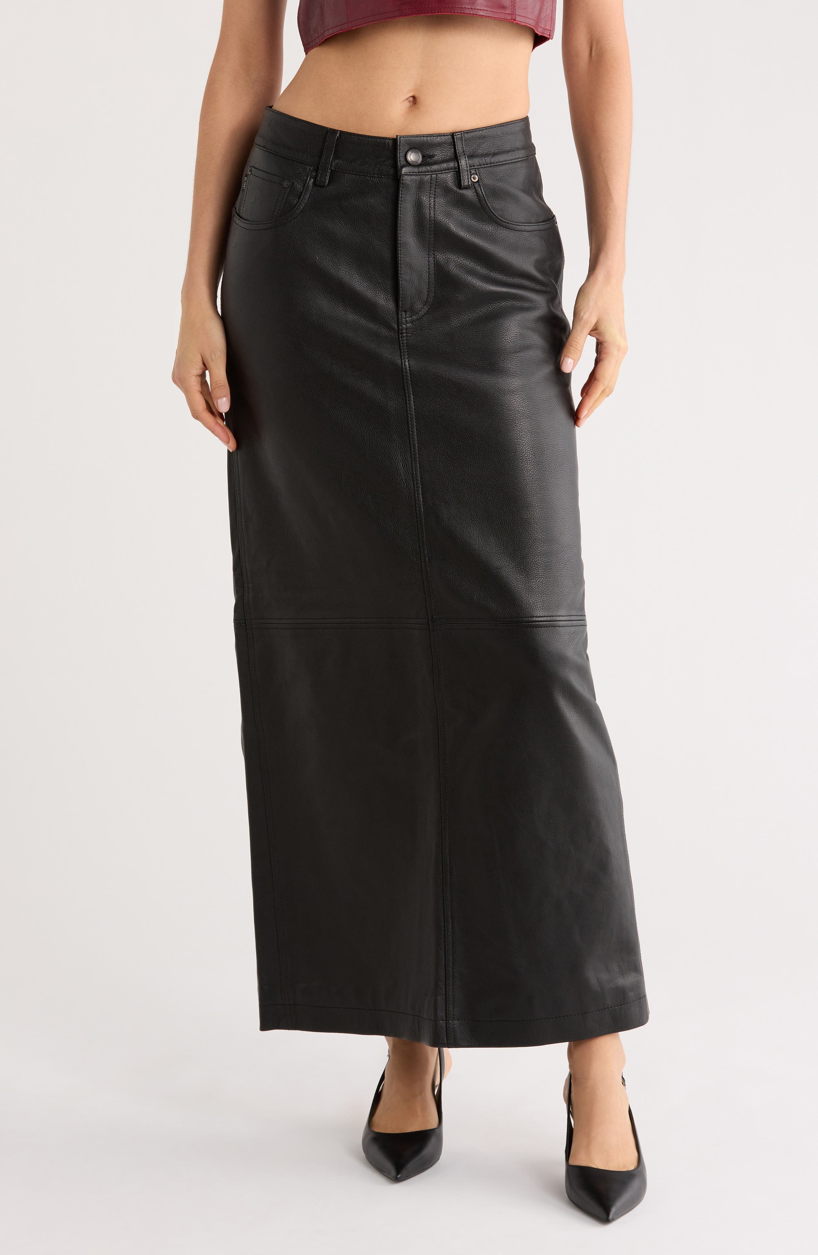 Lexie Leather Maxi Skirt - image 1