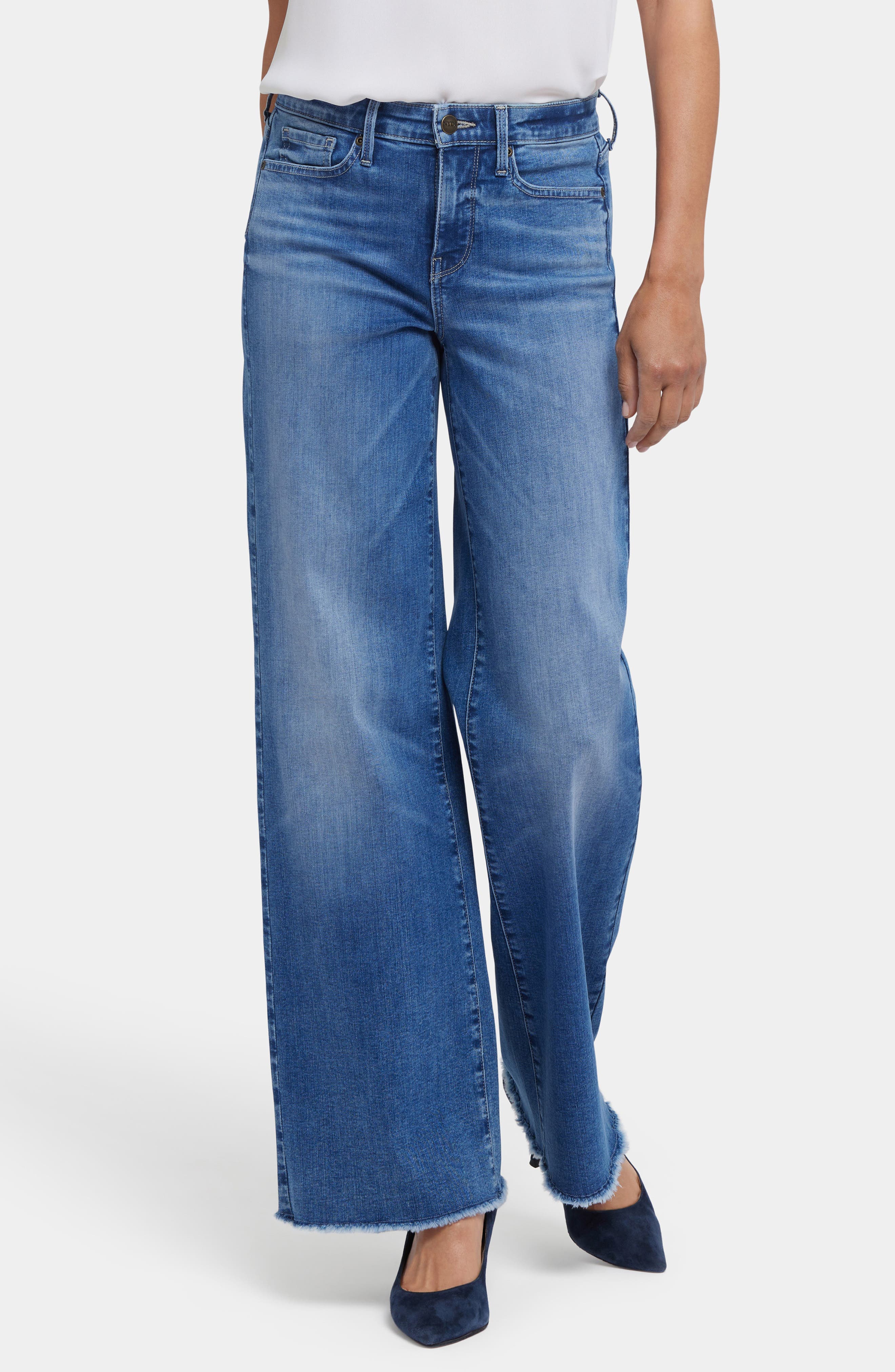 Teresa Frayed Wide Leg Jeans - image 1