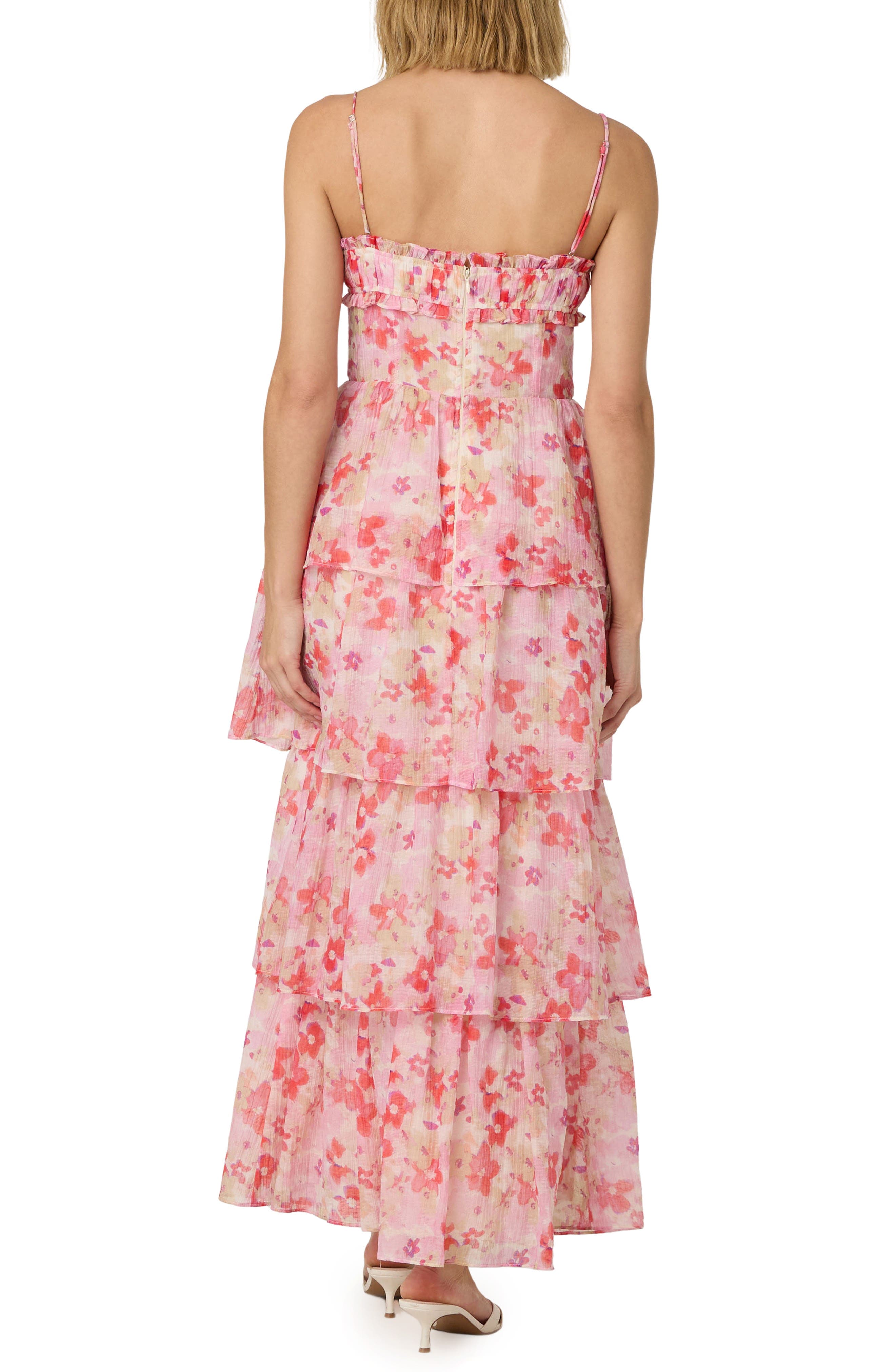 Vonnessa Floral Print Tiered Maxi Dress - image 2