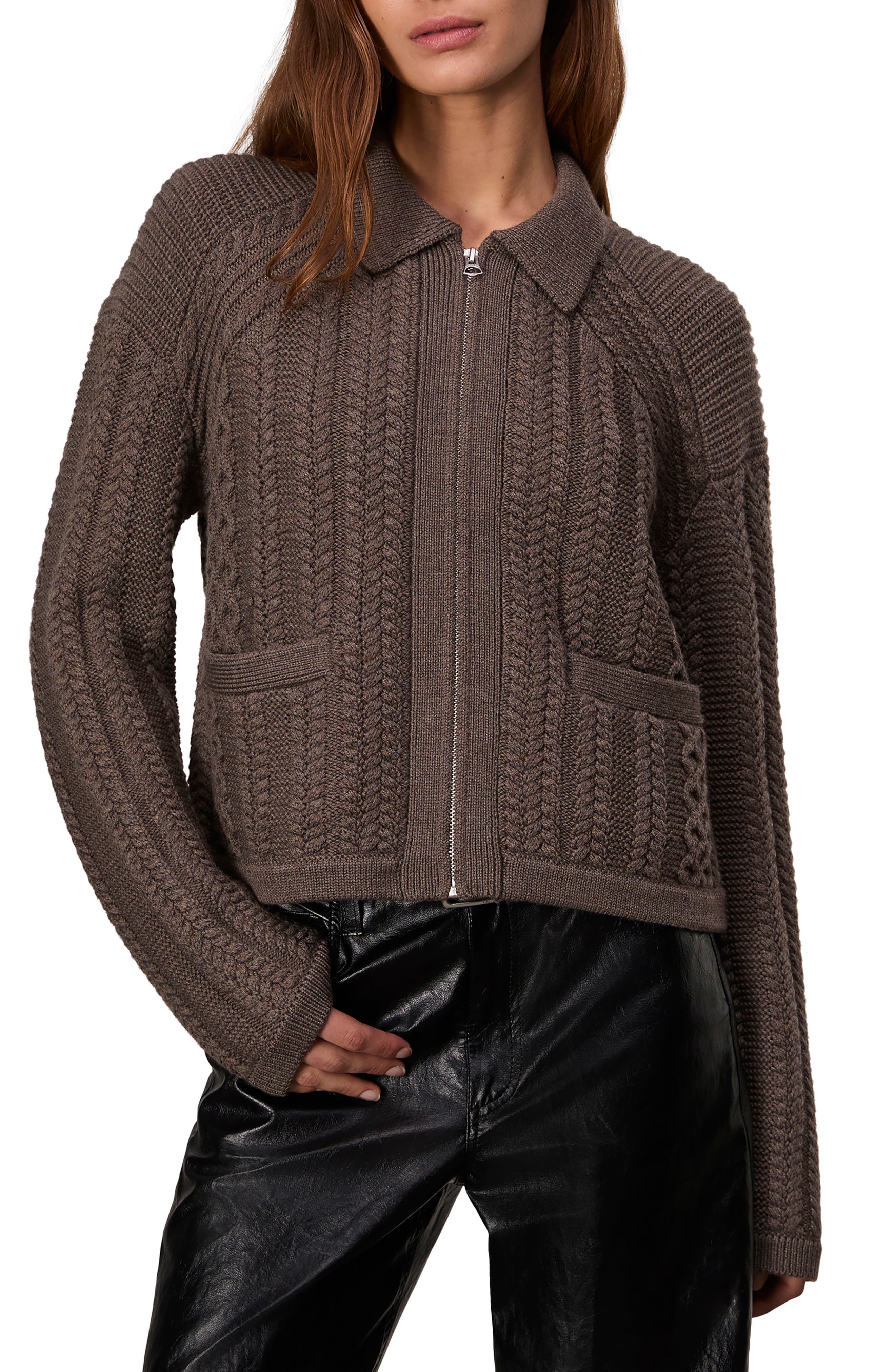 Kerry Cable Stitch Merino Wool Zip Cardigan - image 1