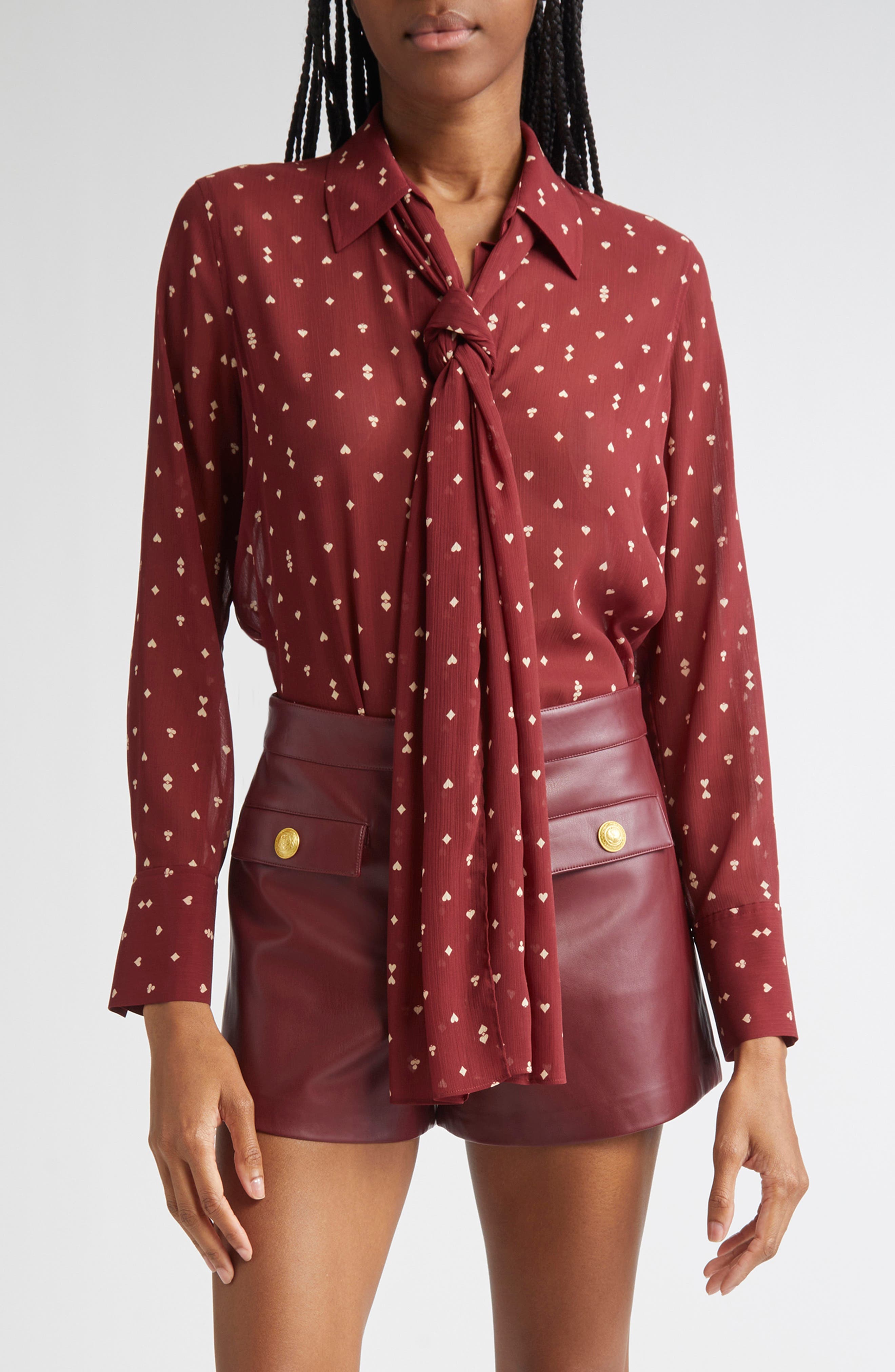Basil Tie Neck Shirt - image 1