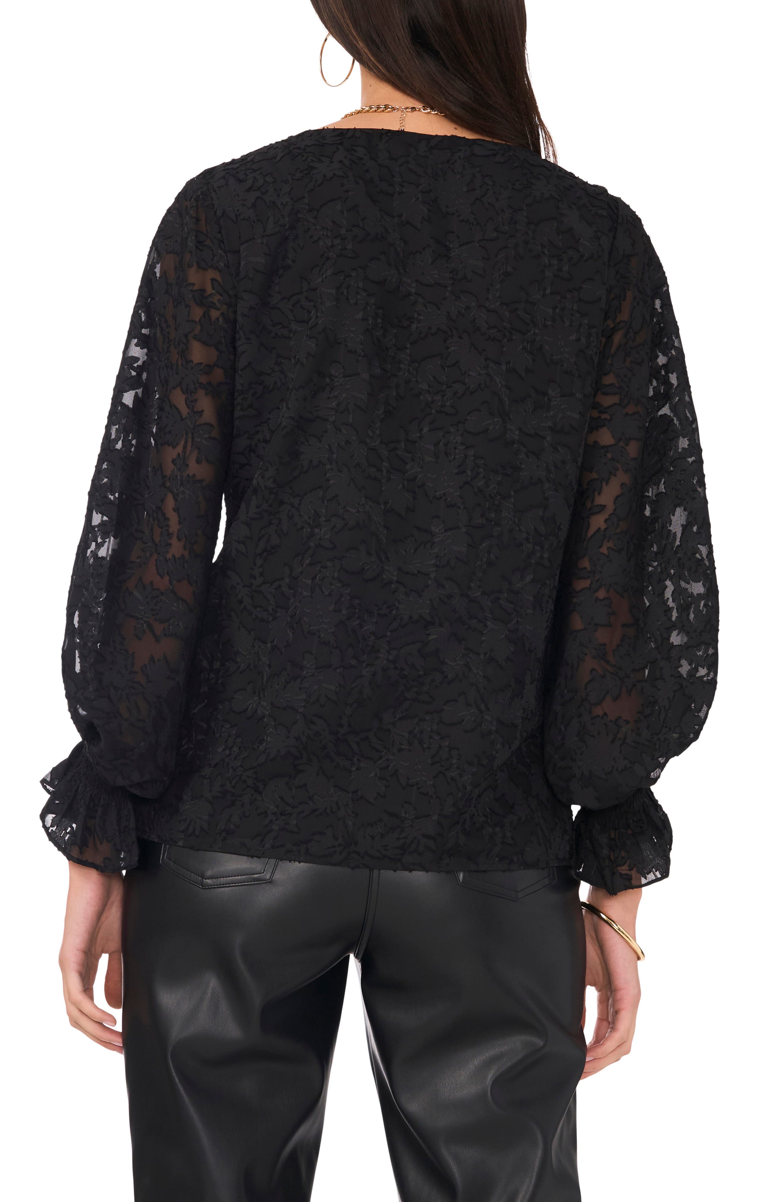 Lace Shirred Cuff Top - image 2