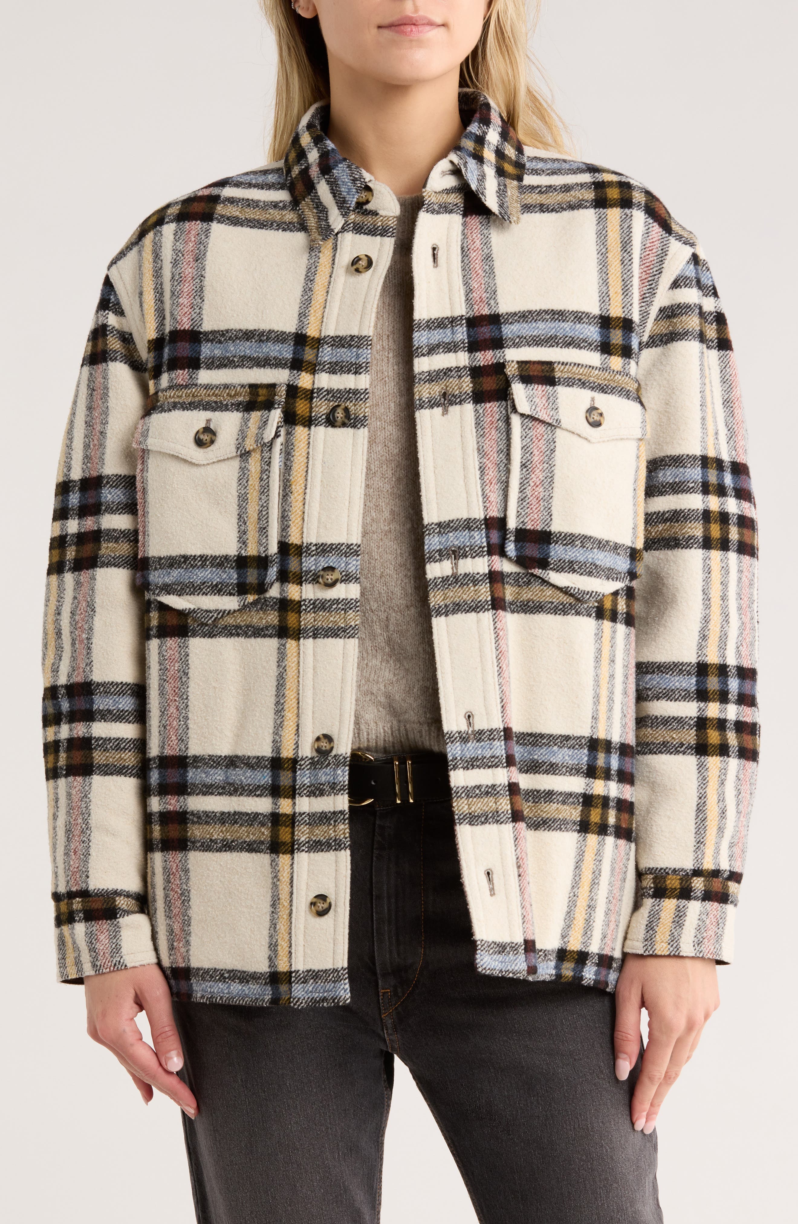Ervey Plaid Flannel Shirt Jacket - image 1
