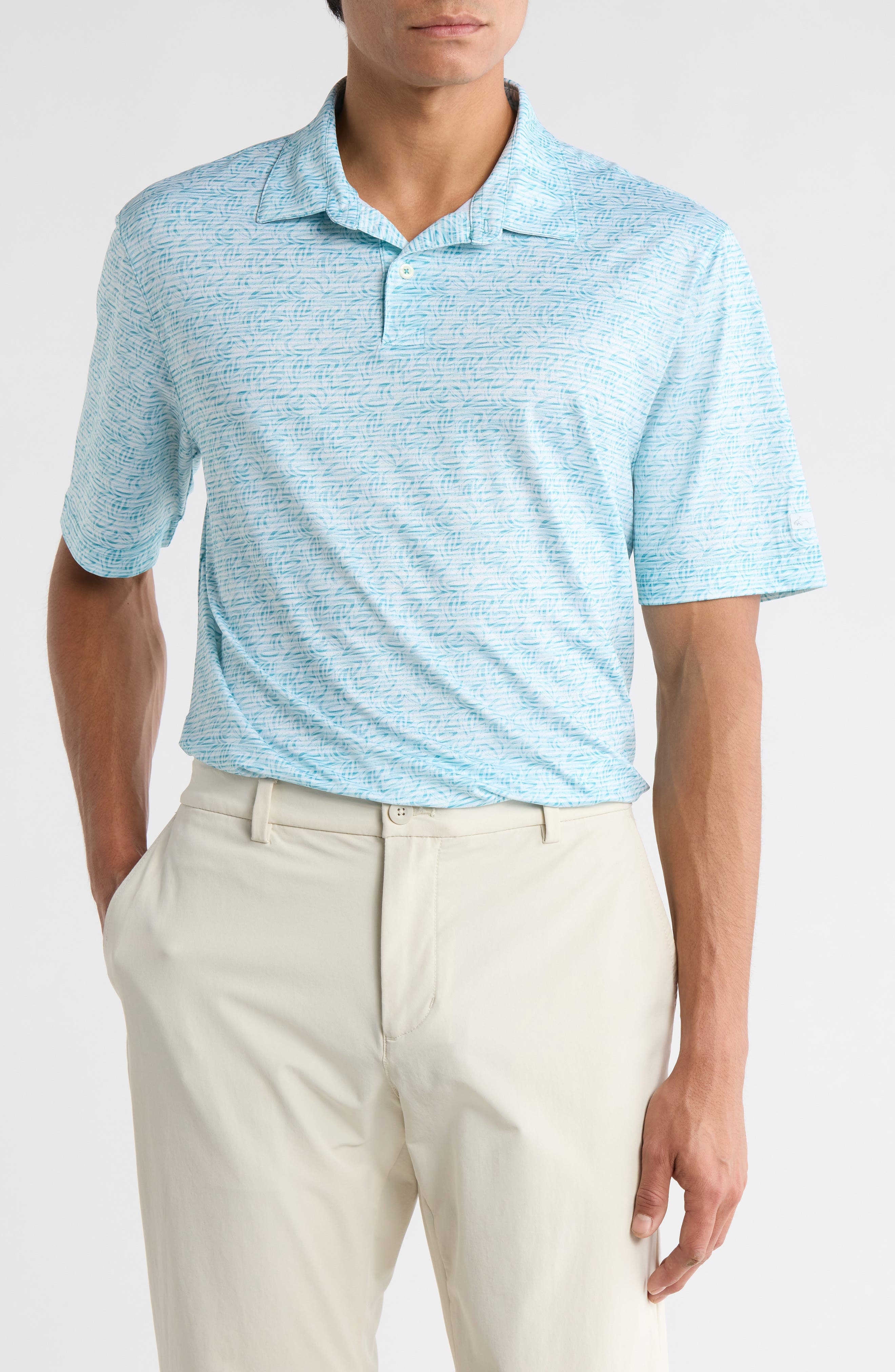 Print Knit Golf Polo - image 1