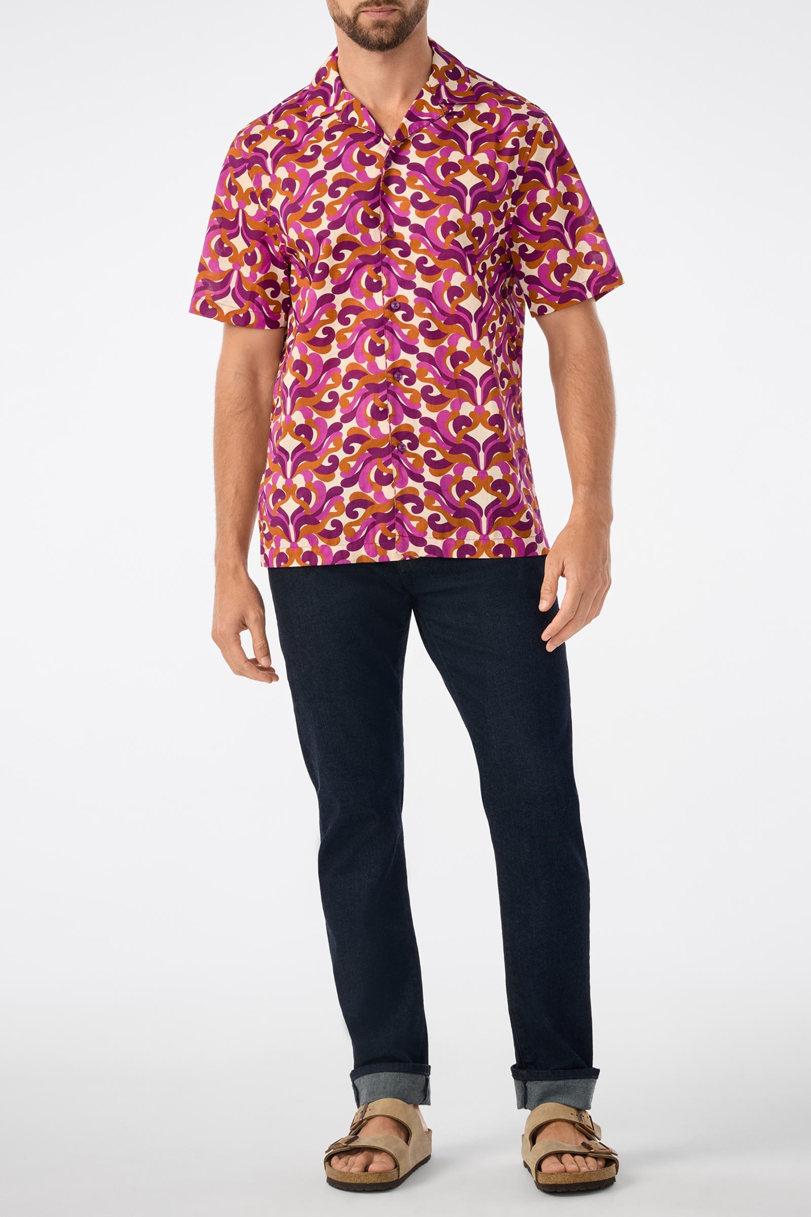Felix Short Sleeve Printed Button-Up Shirt - image 3