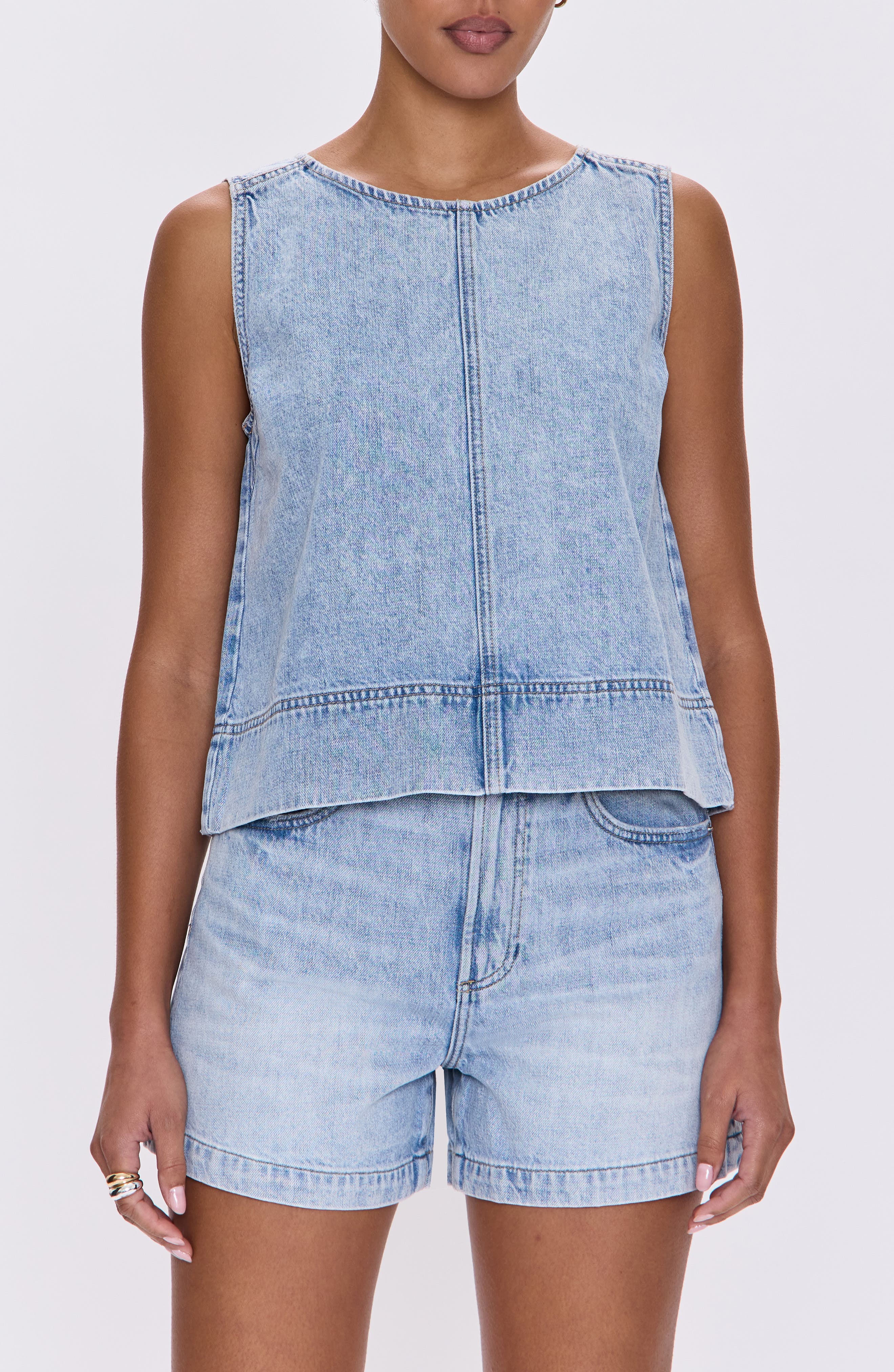 Rue Sleeveless Denim Top - image 1