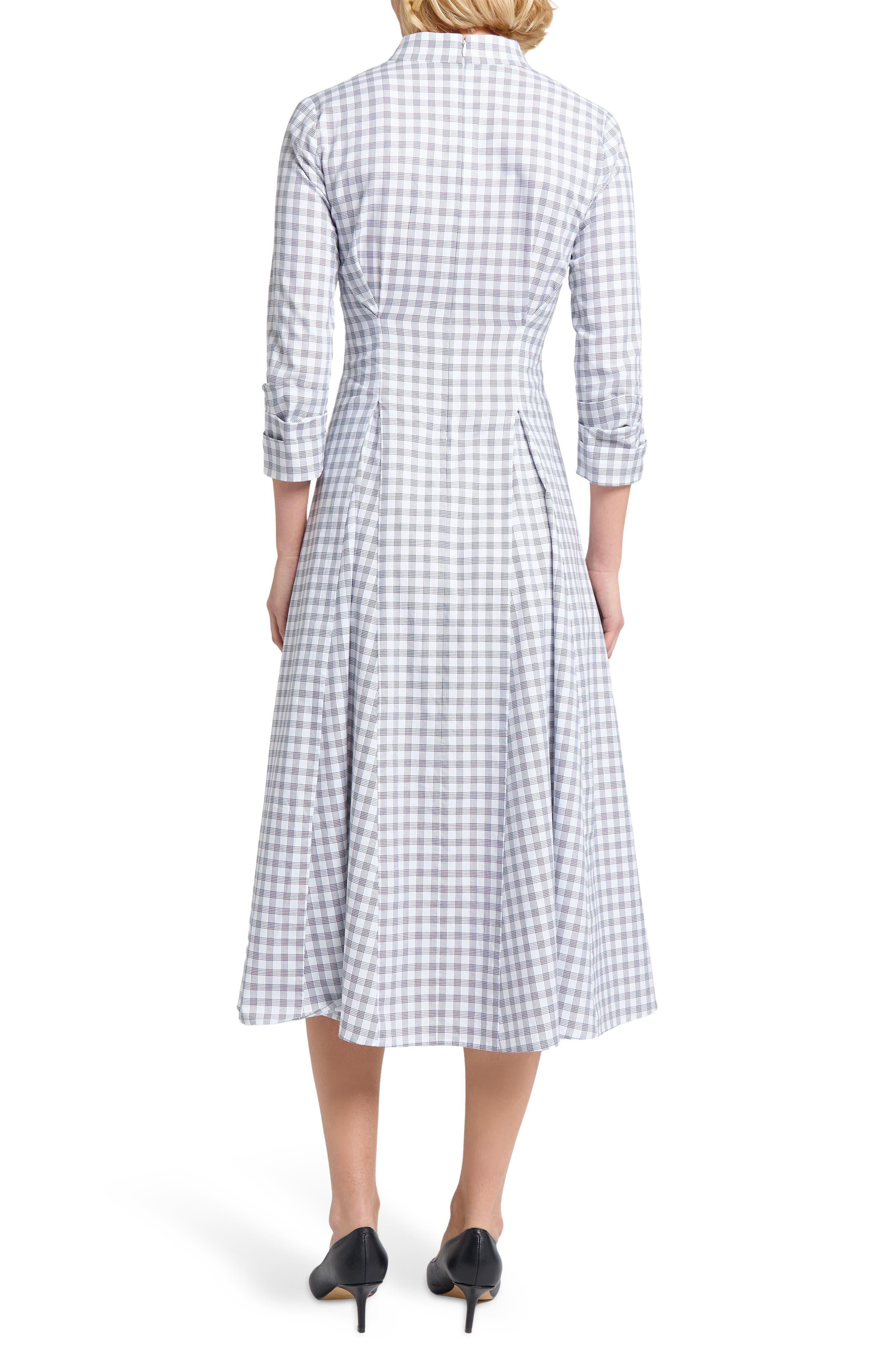Plaid Fit & Flare Cotton Midi Dress - image 2