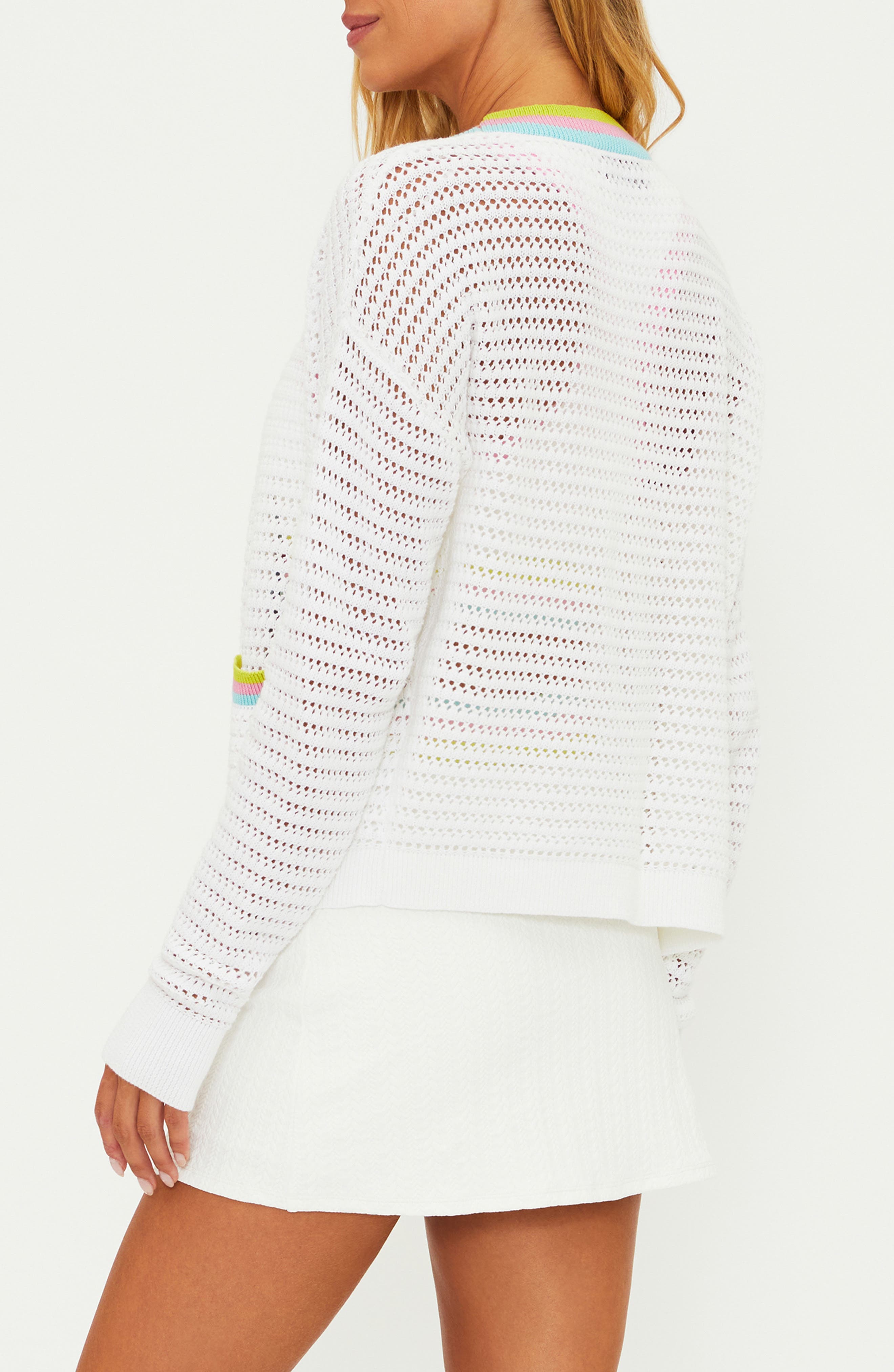 Gene Open Stitch Cotton Cardigan - image 2