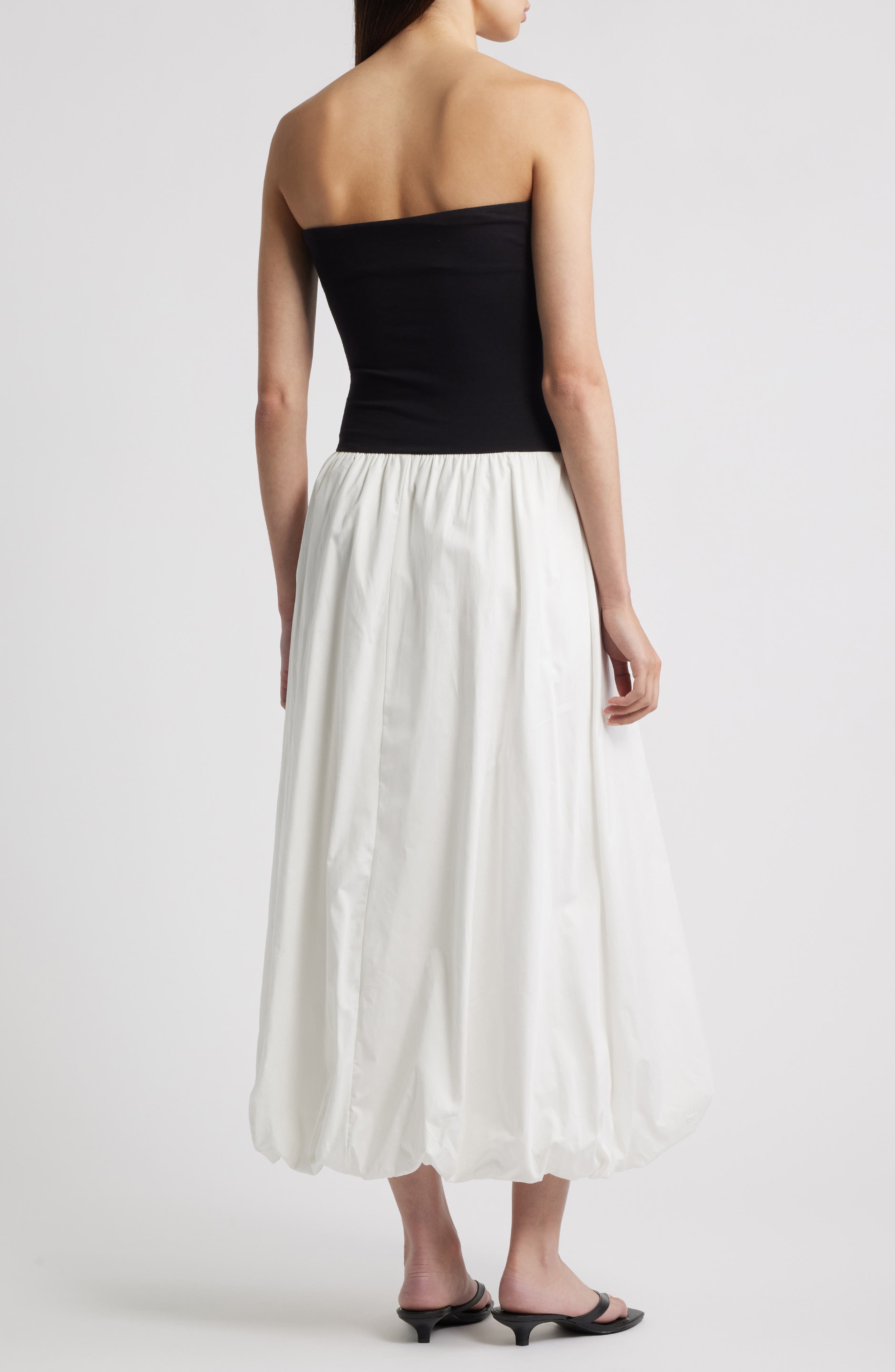 Luigi Mixed Media Strapless Bubble Hem Dress - image 2