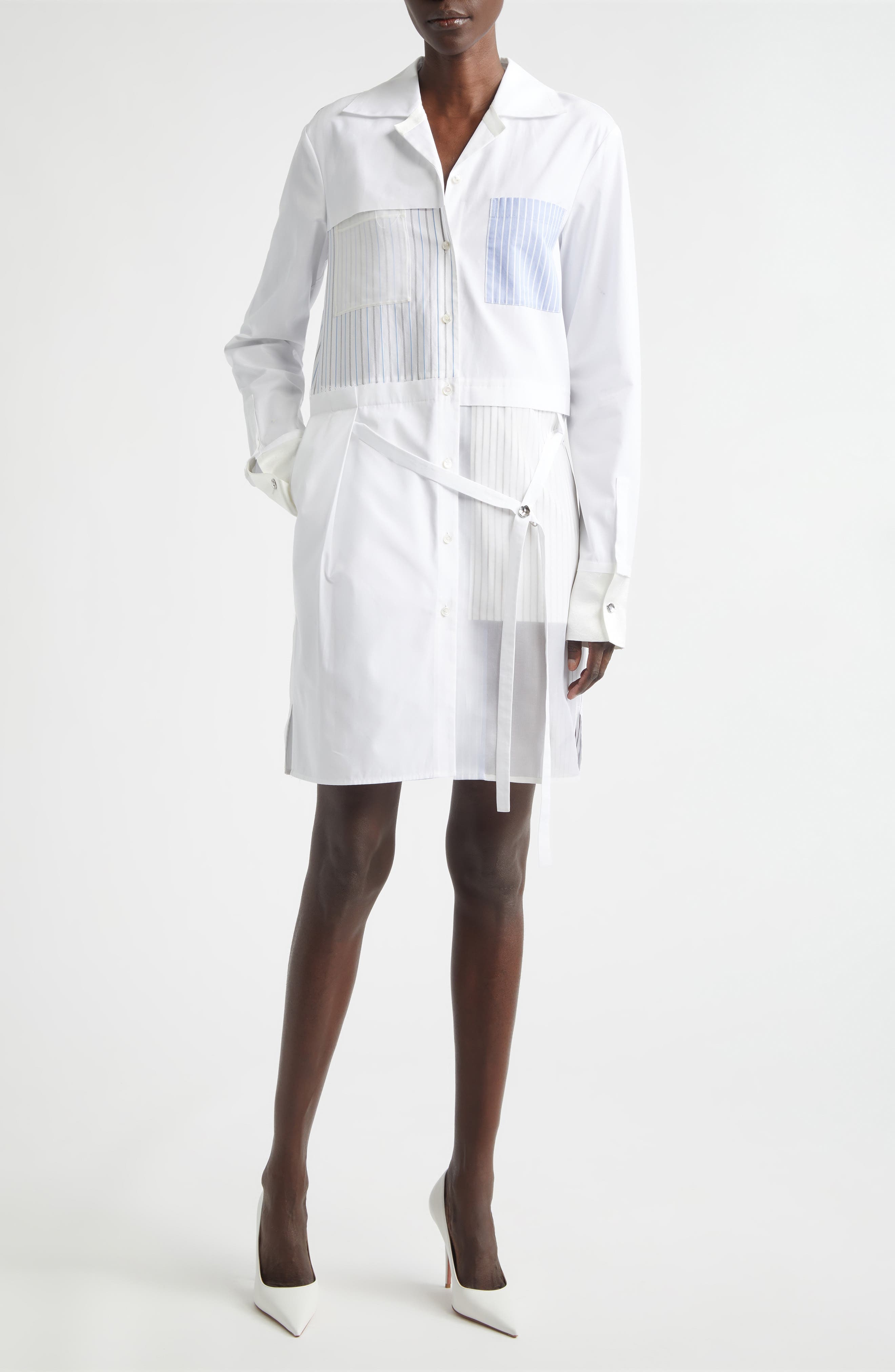 Collage Mixed Media Long Sleeve Shirtdress - image 1