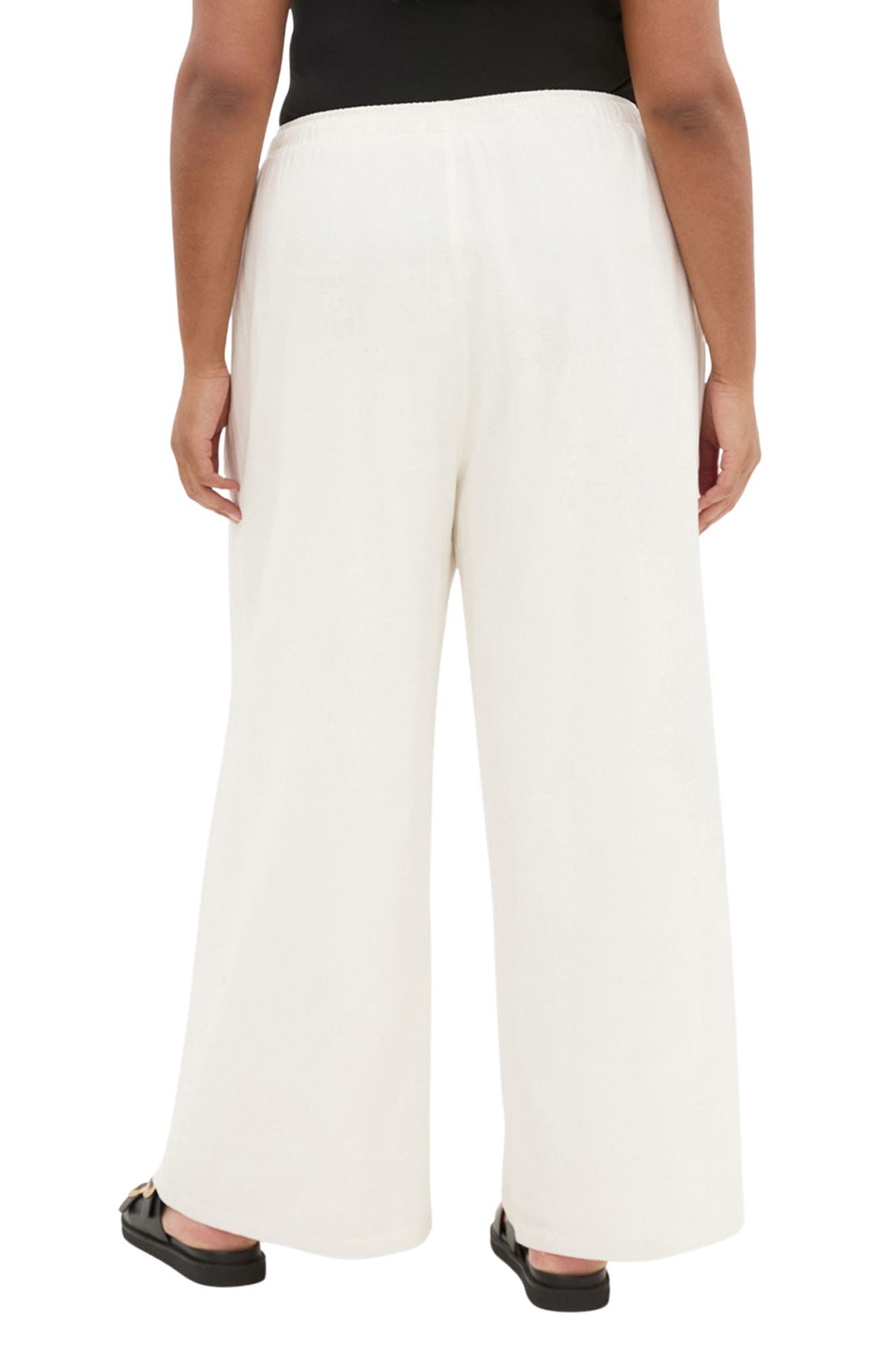 Holly Wide Leg Linen Blend Drawstring Pants - image 2