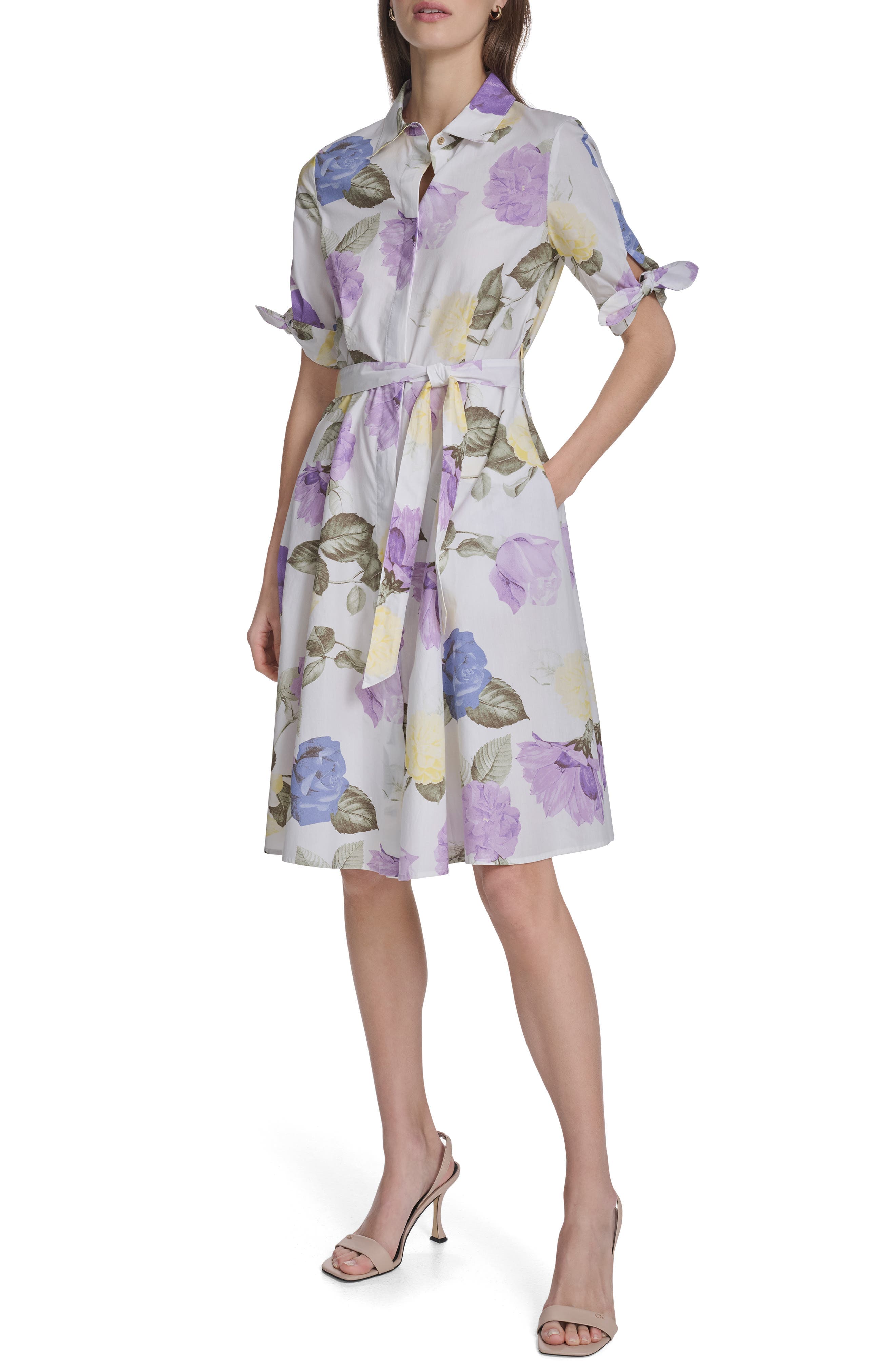 Short Sleeve Cotton Shirtdress - image 1