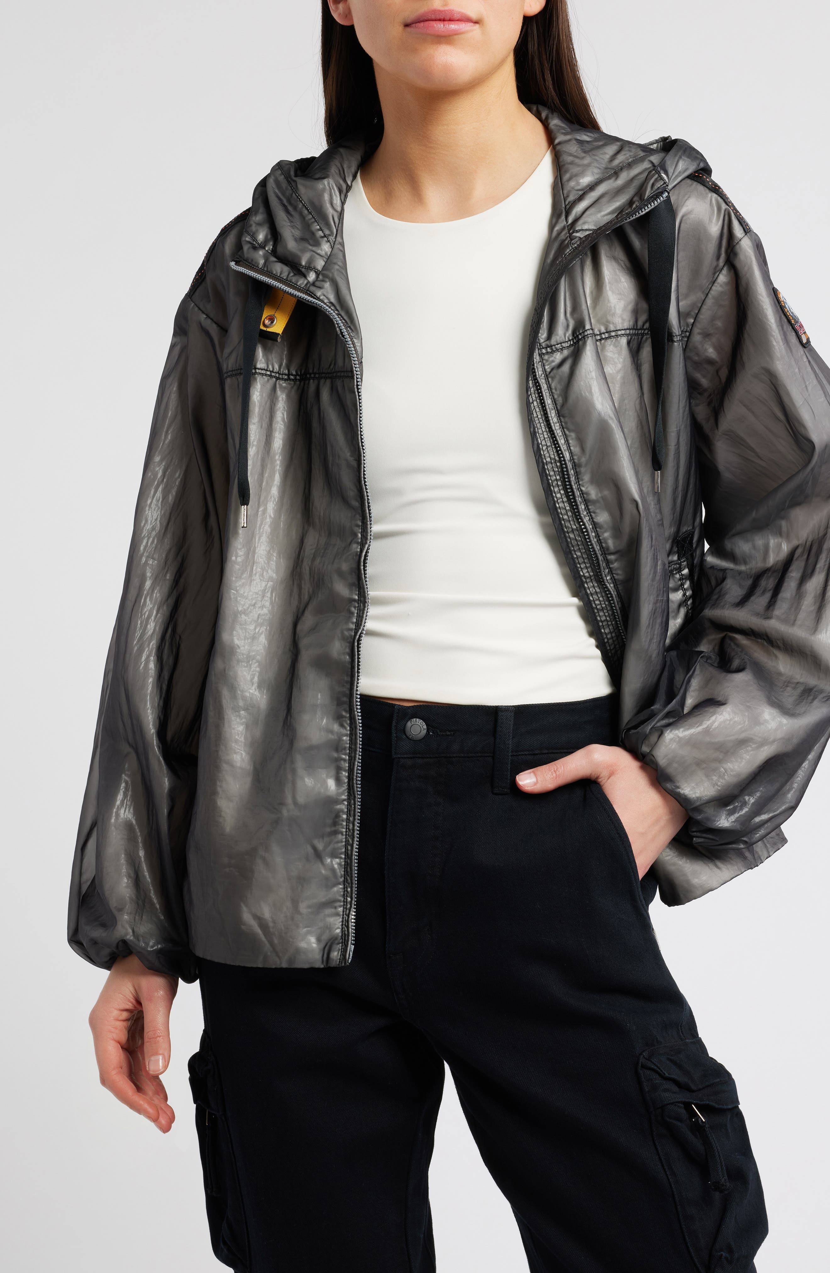 Carmen Metal Glaze Water Repellent Hooded Jacket - image 1