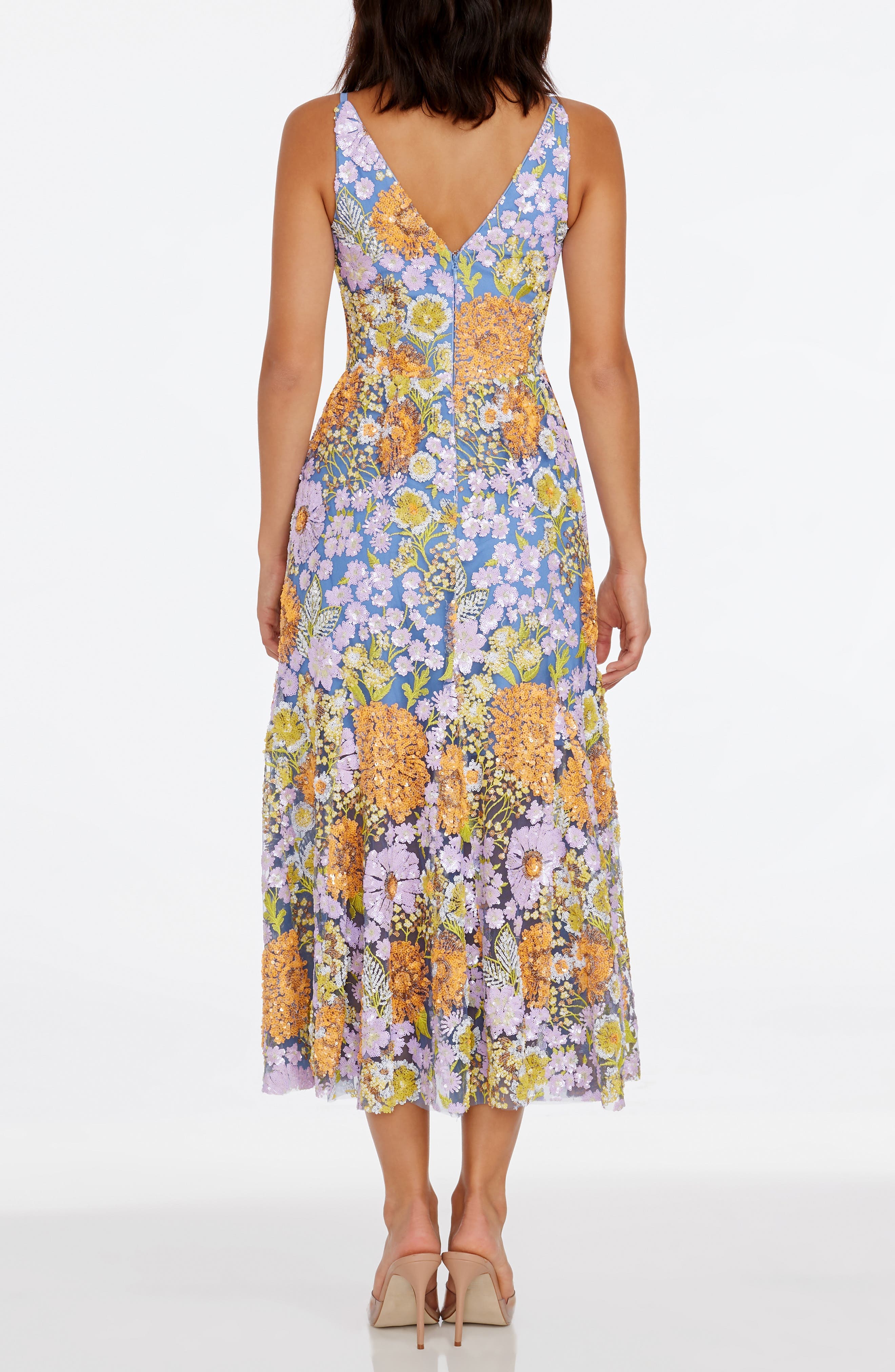 Sierra Floral Sequin Cocktail Dress - image 2