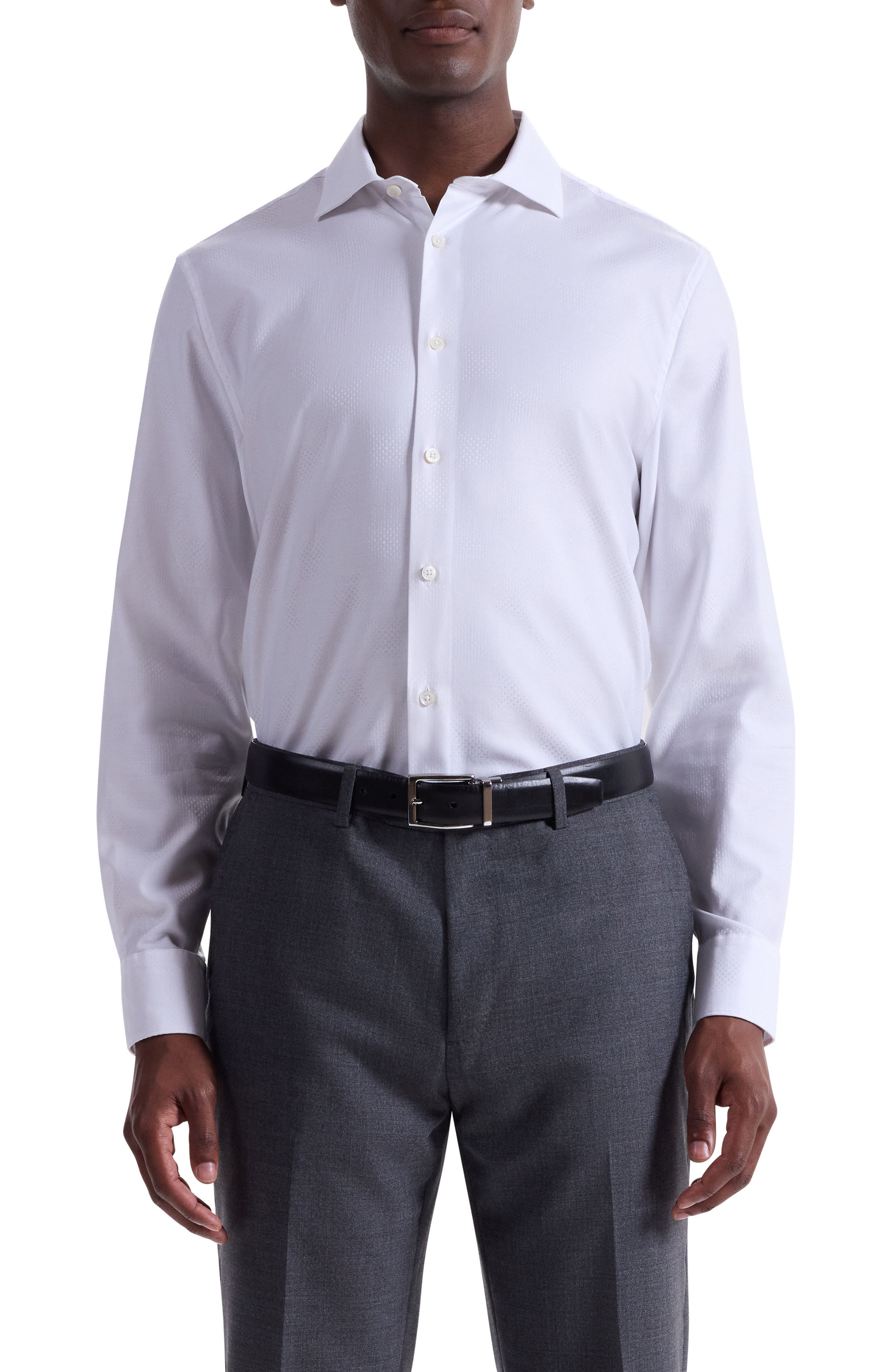 Axel Shaped Fit Jacquard Button-Up Shirt - image 3