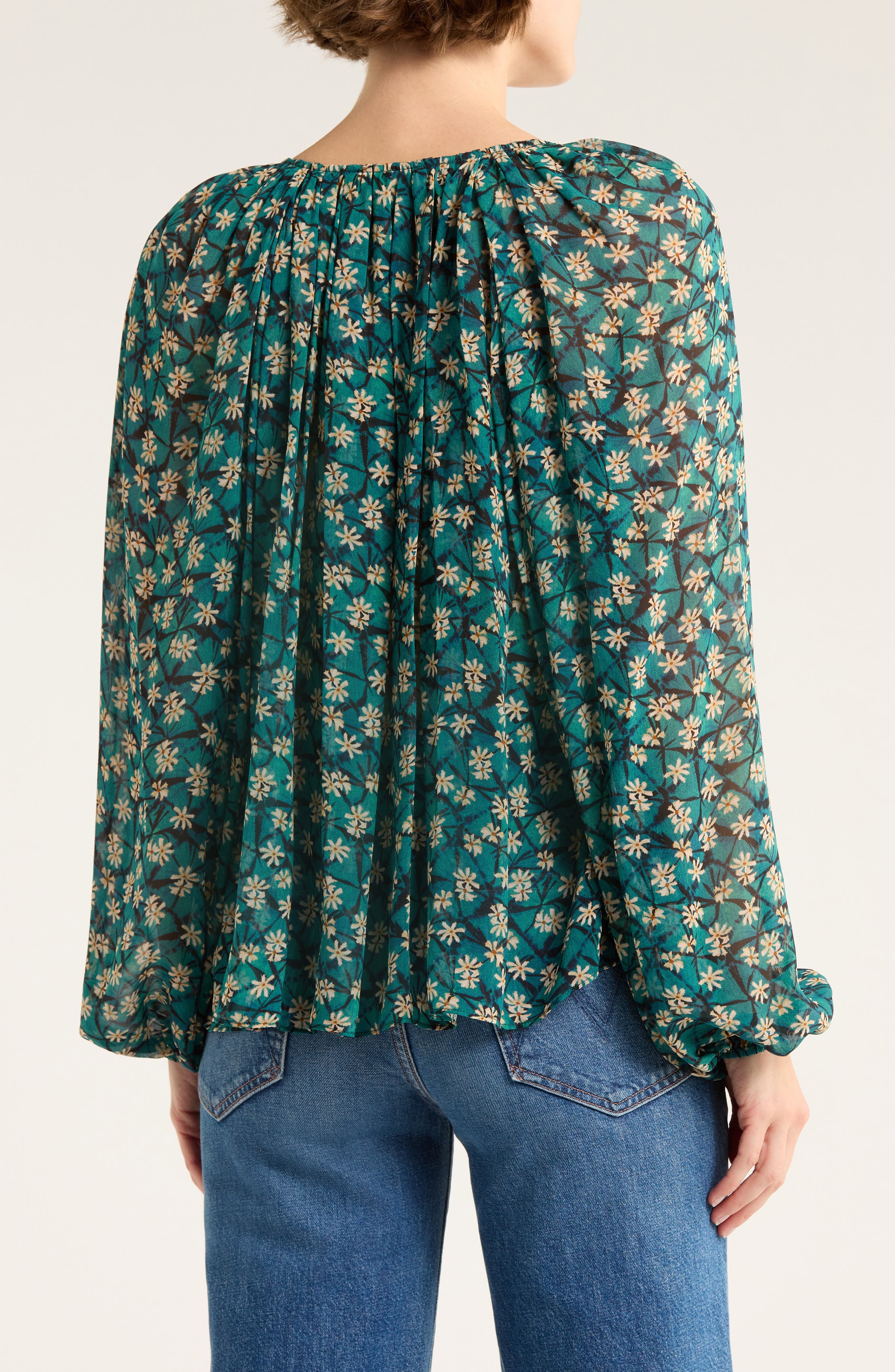 Safa Tie Neck Silk Top - image 2