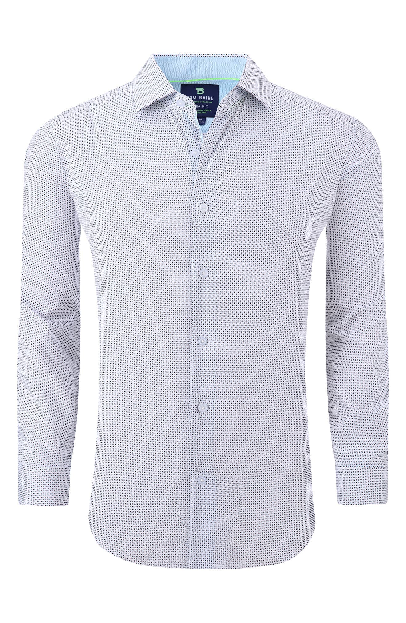 Regular Fit Performance Stretch Long Sleeve Button Front Shirt - image 1