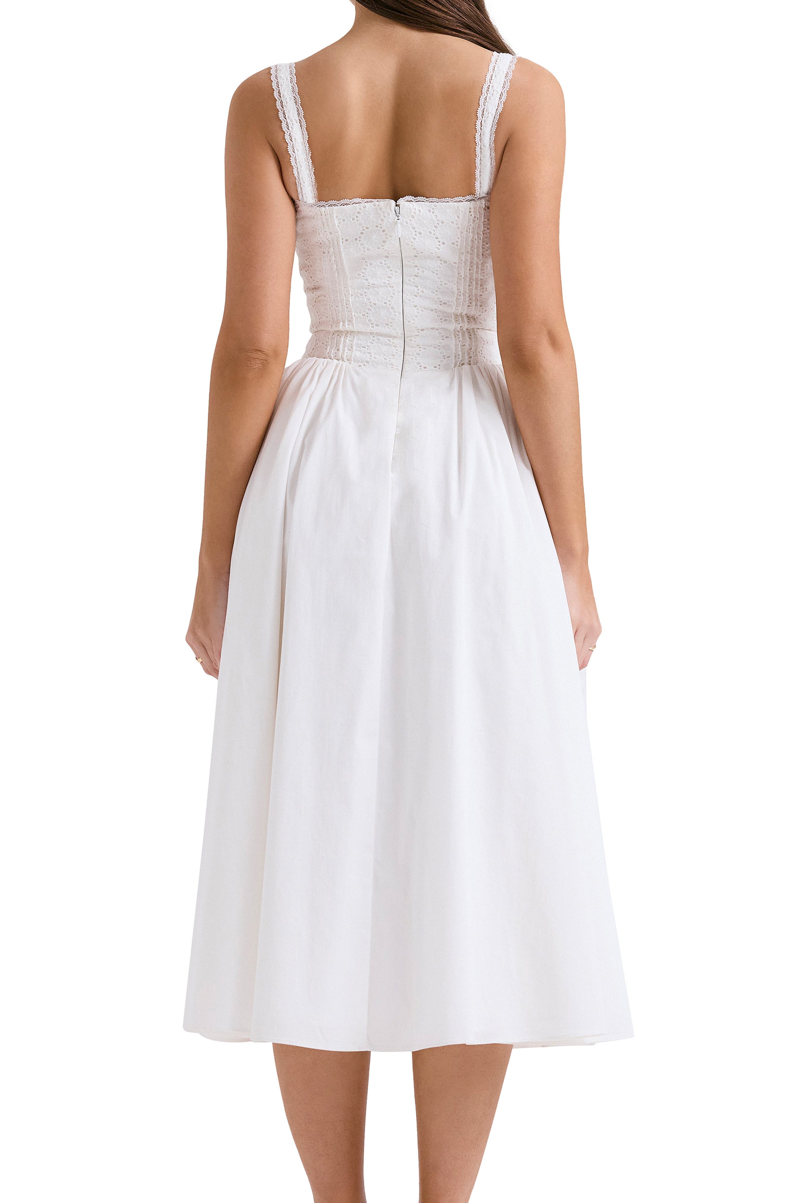Milia Lace Up Corset Midi Dress - image 2